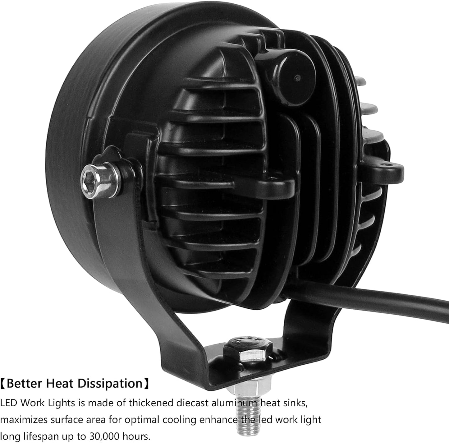 2PCS 4 Inch 60W Led Pod Lights 4x4 Offroad Yellow Driving Lights Flood Beam Waterproof Work Auxiliary Lights Bumper Lights Fit For 12V 24V Car Truck ATV Boat Motorcycle Fog Lights