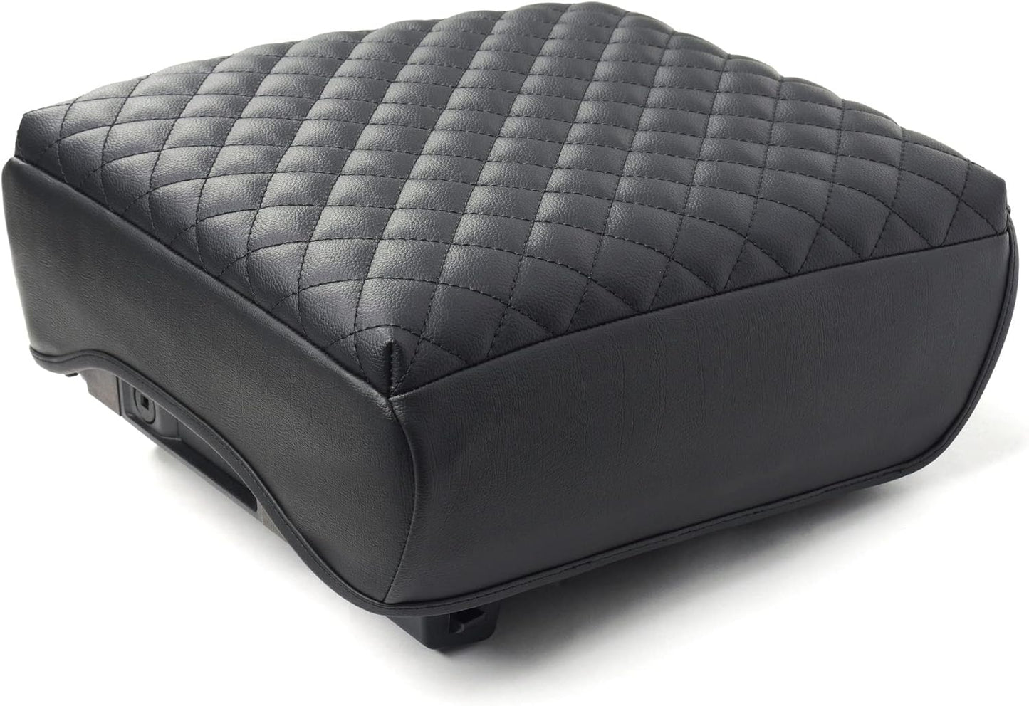 KMMOTORS F150(2021-2025) Center Console Cover, Thick Armrest Cushion, Funda para consola de coche, Car Interior, Vegan Leather, Armrest Protector (2021~2025, Full Cover Black), F150 Accessories