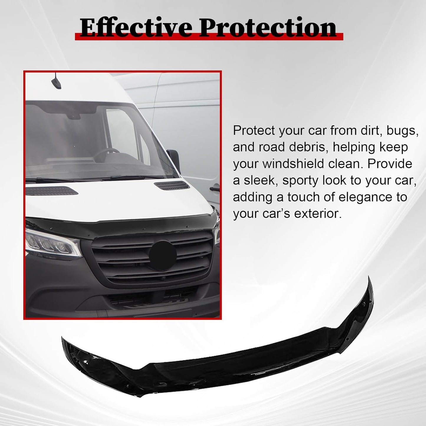 Hood Deflector Bug Shield Deflector for Mercedes Sprinter W907 W910 2019-2025 Hood Guard Protector