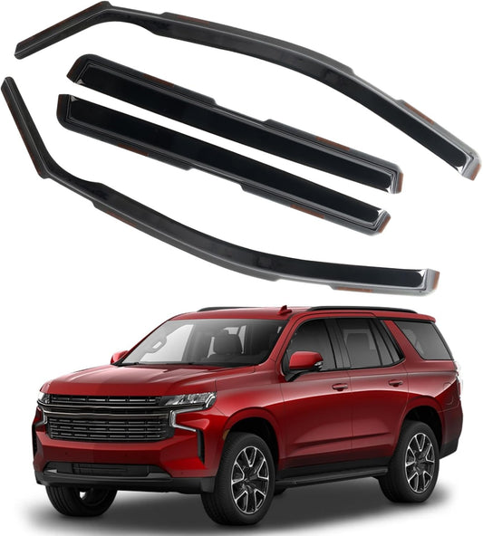 in Channel Rain Guards Fit for Chevrolet Chevy Suburban 2021 2022 2023 2024 2025, Durable Window Deflectors, Smoke Tinted Vent Window Visors Shades, 4 pcs