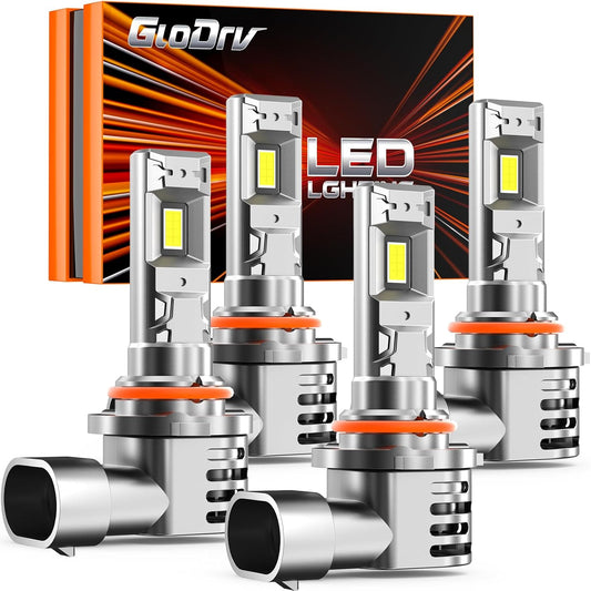 [2025 Upgrade] 9005 9006 Fog Light Bulb Combo [Latest & Brightest] 80000lm 800% Brightness Real 1:1 Mini Size Design, 6000k Cool White，Pack of 4