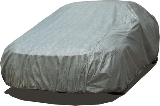 All Weather Waterproof Car Cover, 7-Layer Non-Woven Cotton Car Covers for Automobiles Car Snow Cover, Full Exterior Covers, Winter Rain Sun Sedan, Grey, Size Sedan C3 171"-185"