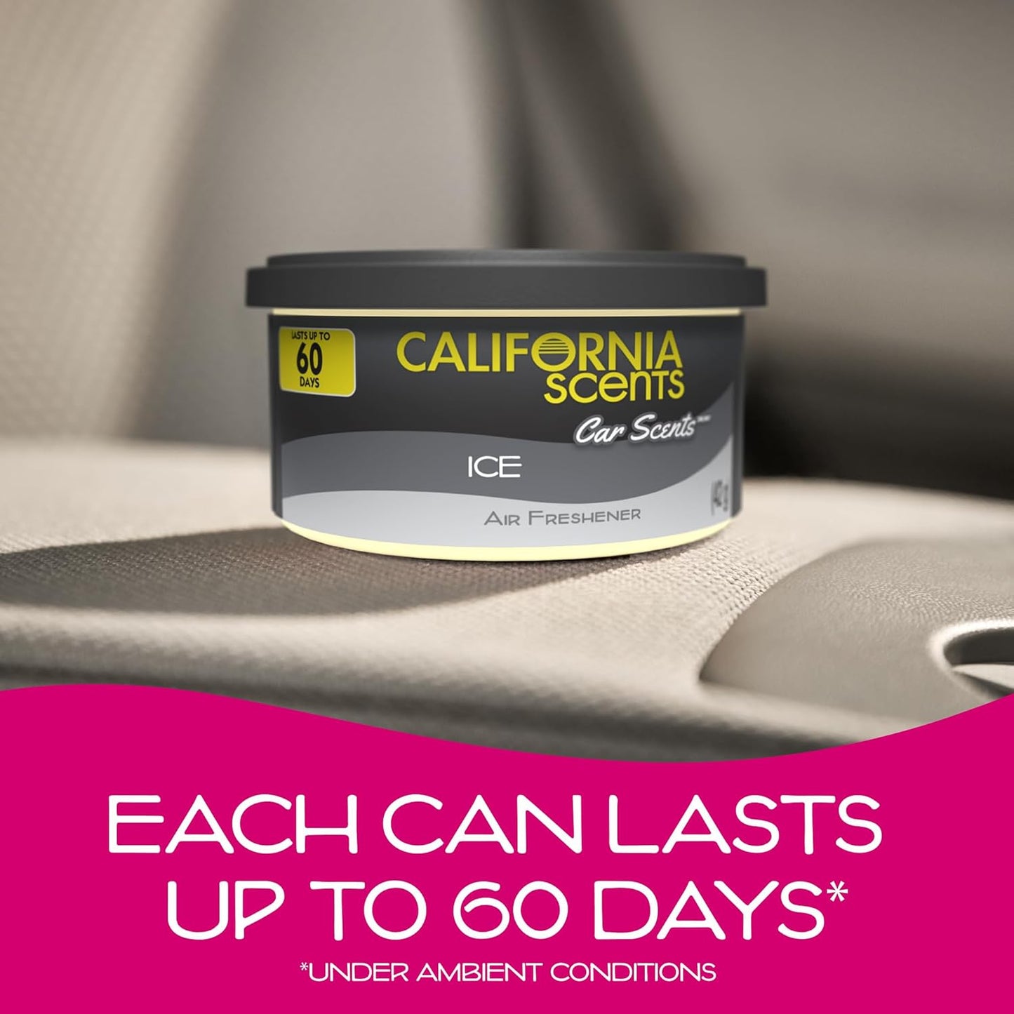 Can Air Freshener and Odor Neutralizer by California Scents, Set of 12 Spillproof Cans for Home and Car, Assorted Scents, 1.5 Oz Each