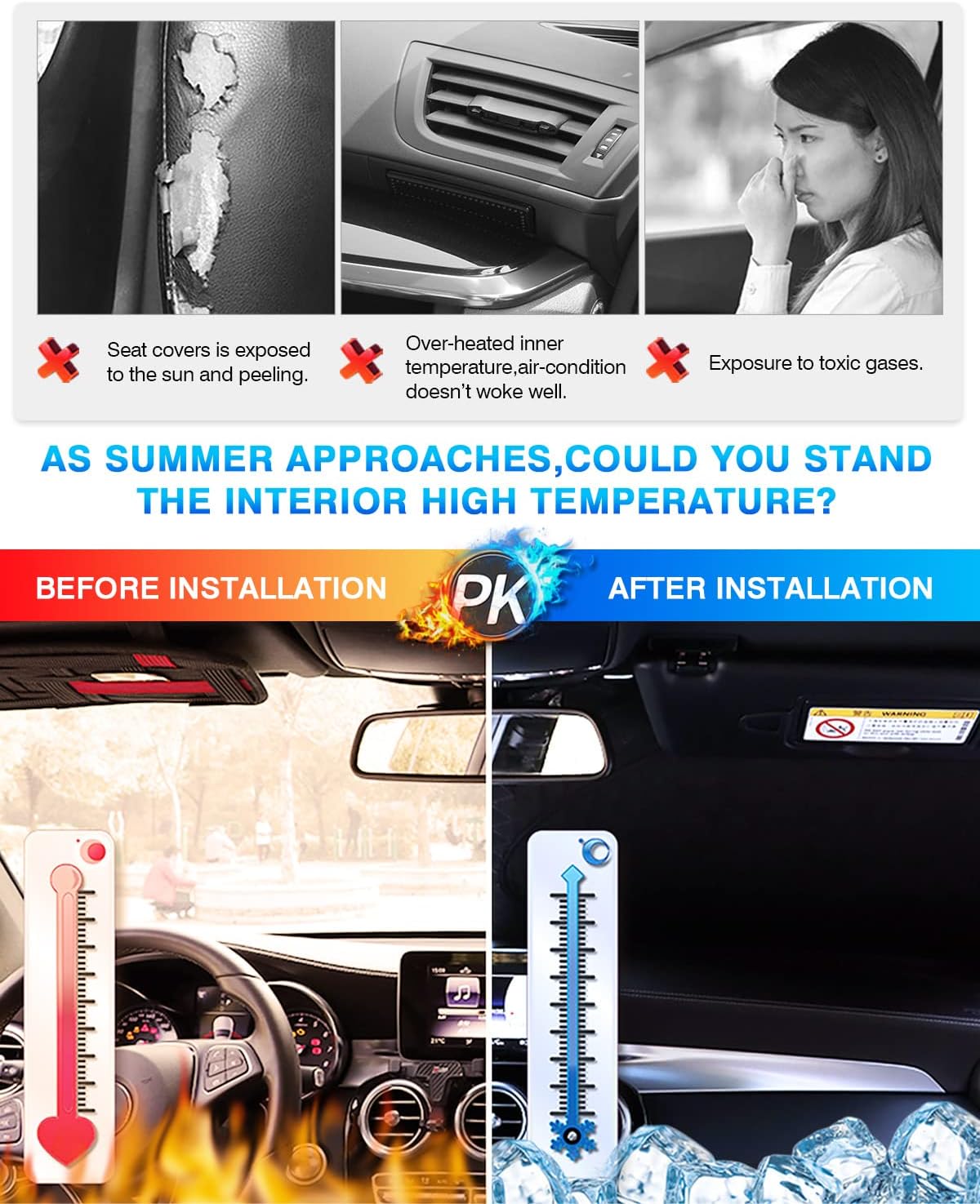 KUST Windshield Sun Shade for 2007–2012 Dodge Caliber Window Shade Sun Visor Cover Foldable Blocks UV Rays Keep Your Car Cooler