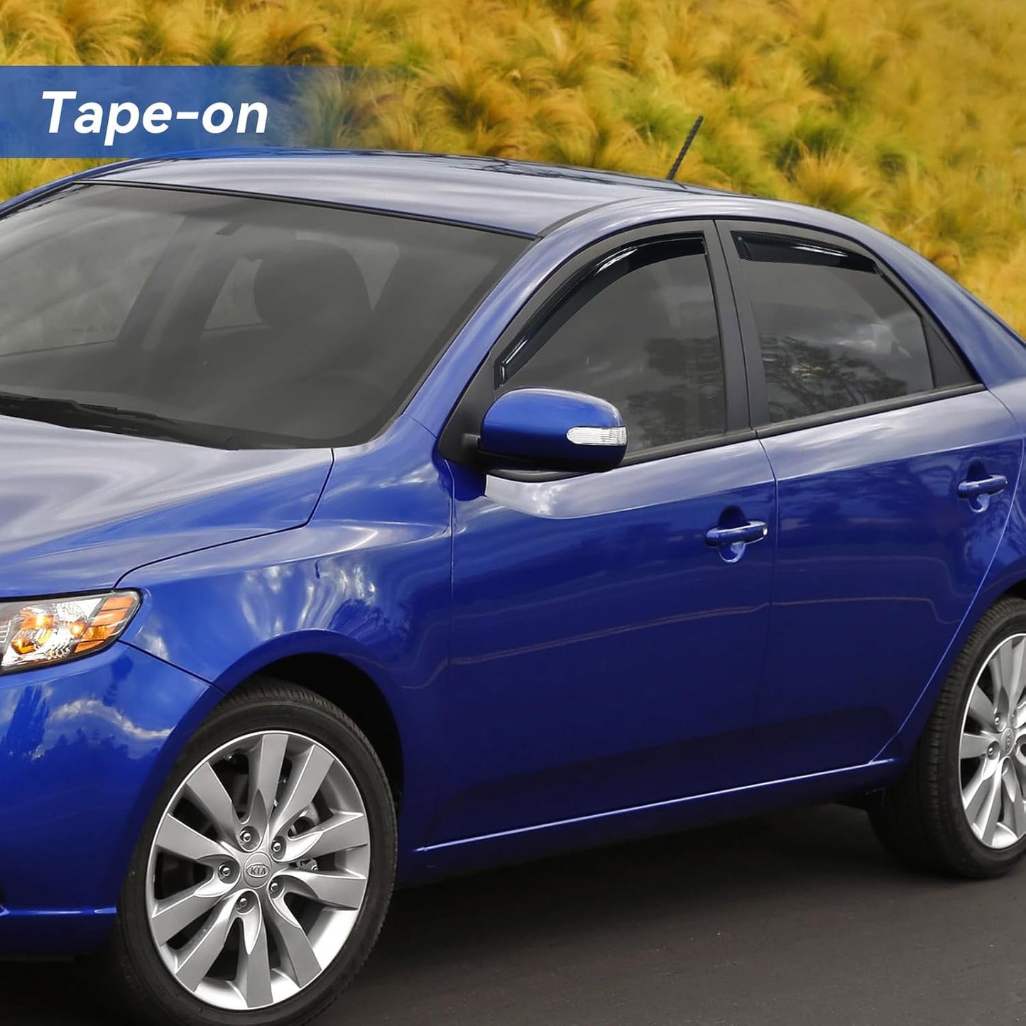 Window Visors Rain Guards for 2009 2010 2011 2012 2013 Kia Forte, Out-Channel Window Vent Wind Deflectors Visors Shades for 09 10 11 12 13 Kia Forte