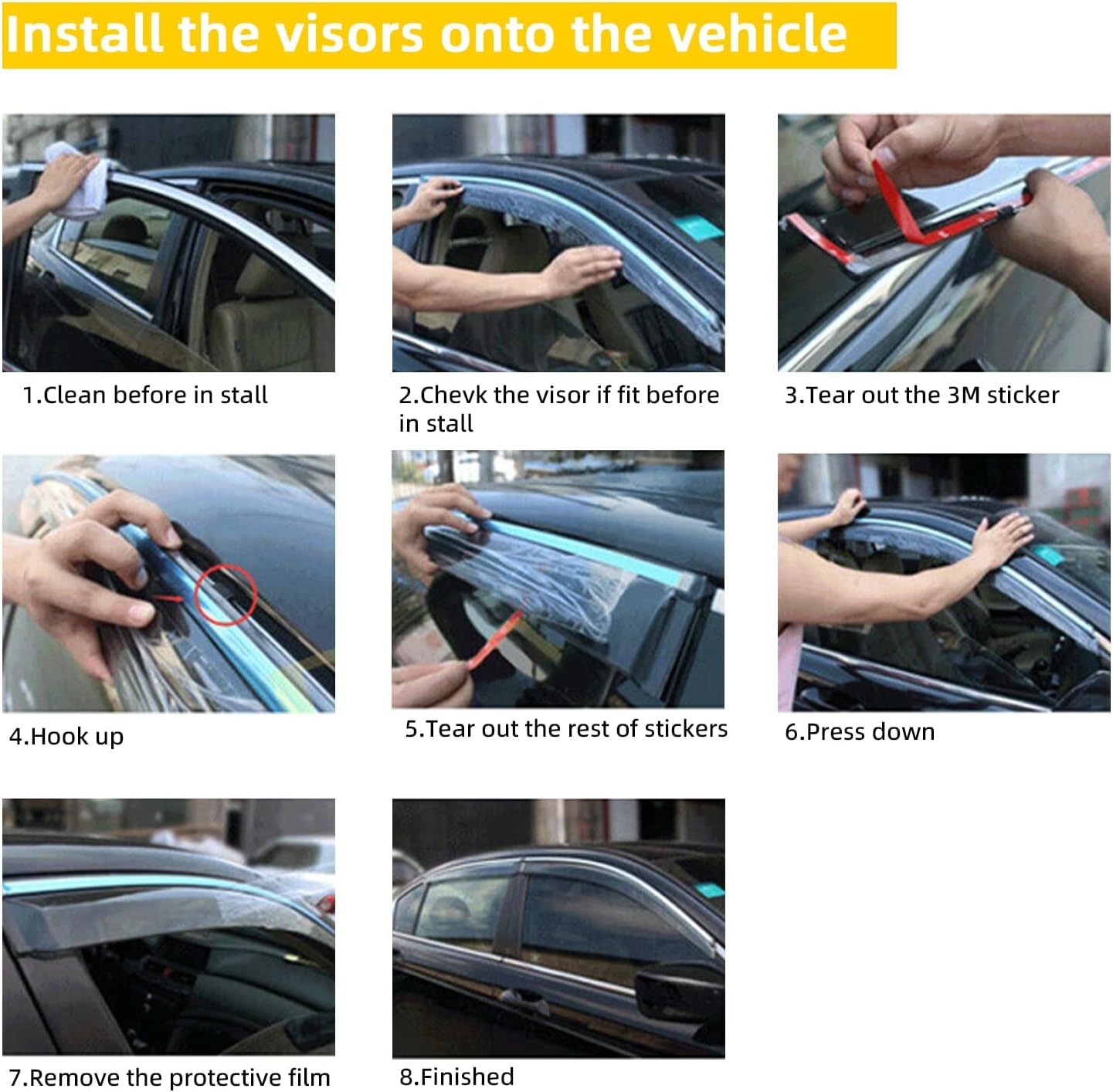 4pcs Smoke Tint with Chrome Trim Window Visors Compatible with Compatible with 2019-2024 Altima Outside Mount Tape On/Clip On Style PVC Sun/Rain Guard Vent