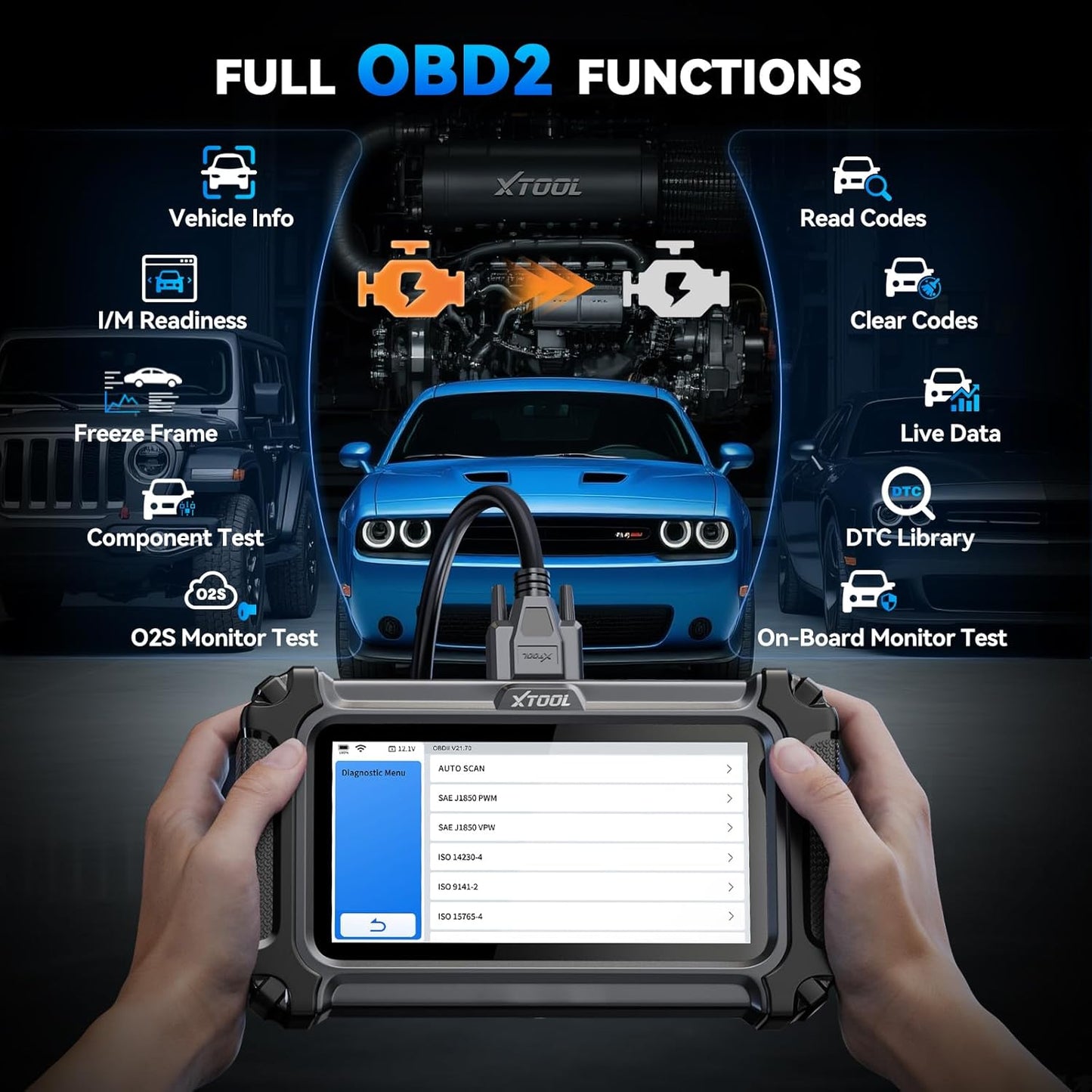 XTOOL IP500 for GM OBD2 Scanner, Bidirectional Scan Tool with Full Systems Diagnostic for Buick/Chevrolet/Cadillac/GMC, Code Reader with All Reset Services-Oil/ABS Bleed/Crank Relearn, Lifetime Update