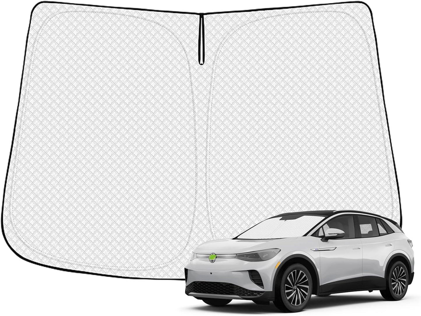 Windshield Sun Shade for 2021-2025 2026 Volkswagen/VW ID.4 Accessories Thicken 6-Layer Front Window Sunshade Cover Sun Visor Protector Foldable Block UV Rays Keep Vehicle Cool