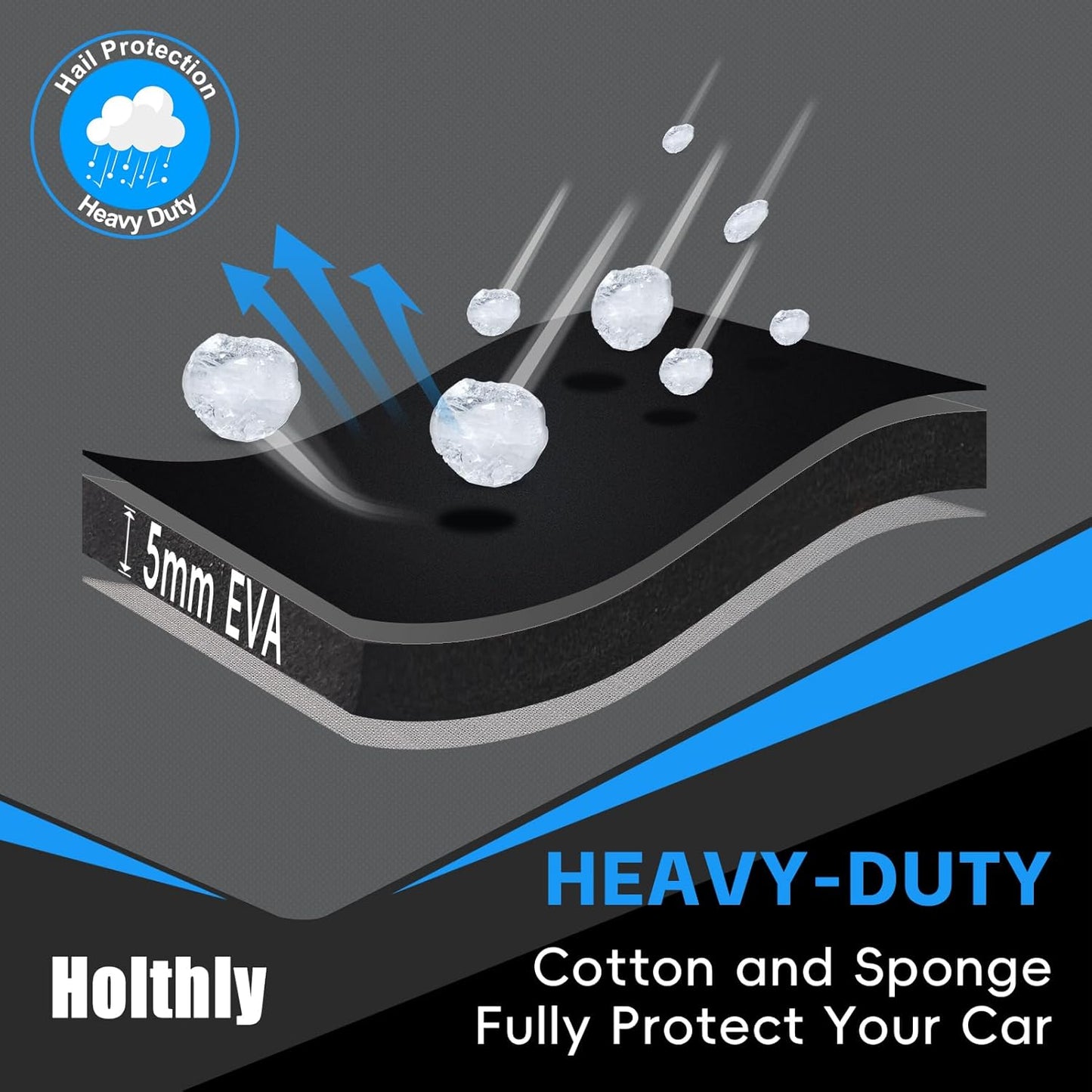 Hail Protector Car Cover for SUV, Anti Hail Car Covers Thick Multi-Layered EVA Outdoor, Hail Proof Car Cover All Weather, Hail Protection Padded Fit Honda CR-V, BMW X3 X4, Audi Q5, Etc