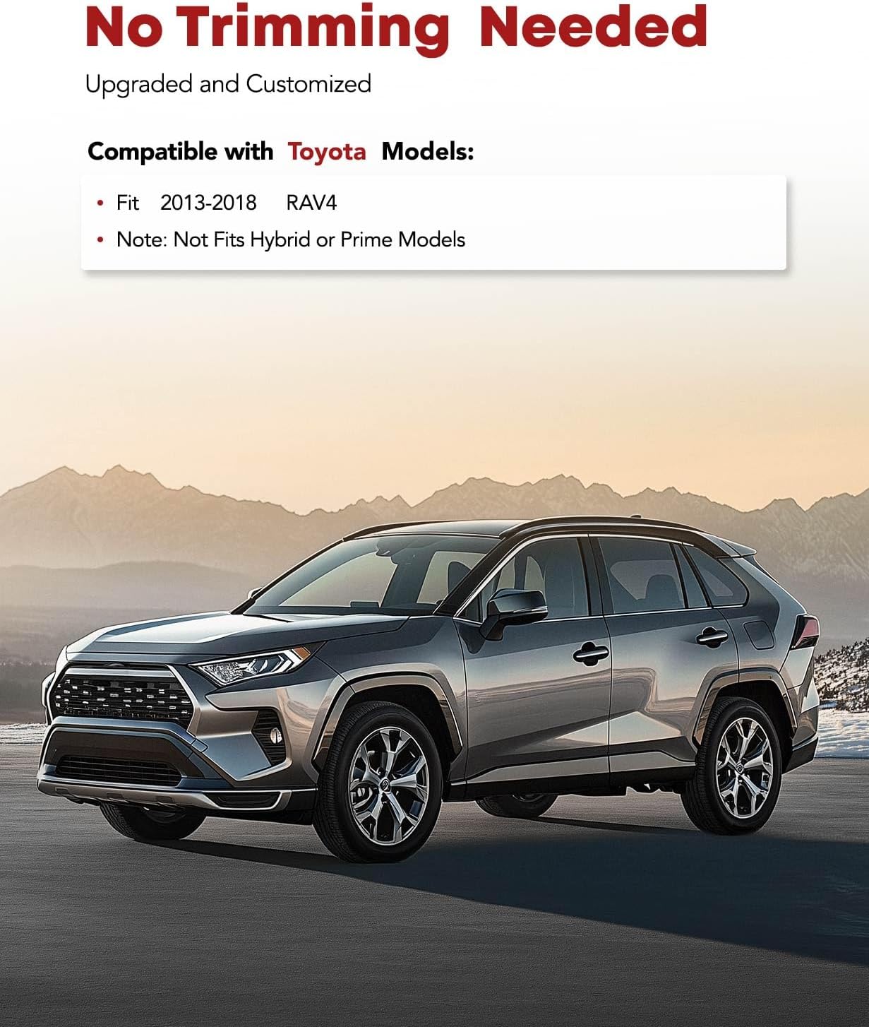 YHTAUTO Floor Mats Fit 2013-2018 Toyota RAV4(Not Fit Hybrid or Prime), TPE All Weather Car Mats Waterproof Anti-Slip Odorless Floor Liner, Interior Car Accessories Front & 2nd Row Liner