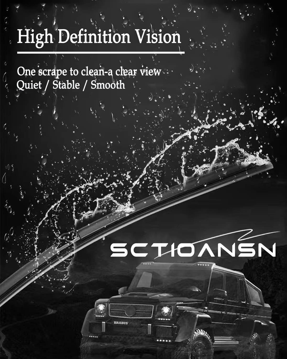 Replacement for Mercedes-Benz GLC300 2016-2021,GLC250 2017-2021,GLC43 AMG 2017-2021 Silent Wipers -SCTIOANSN Front Windshield Wipers 22"+22"+12" Blade Set (Pack of 3)