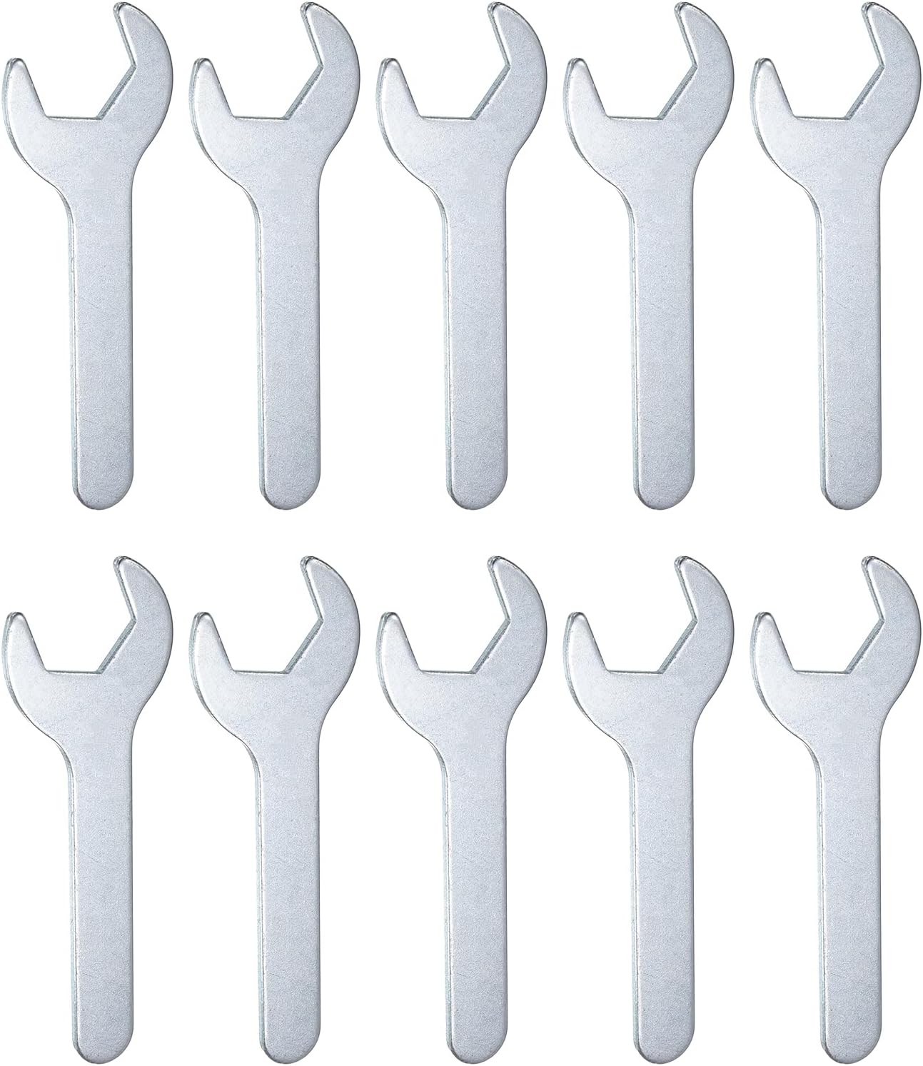 HARFINGTON 10pcs Small Wrench 25x126x2.8mm Metric U-Shaped Single Open Ended Spanner Super Thin Flat Head Galvanizing Wrench for Automotive Repair Furniture Assembly