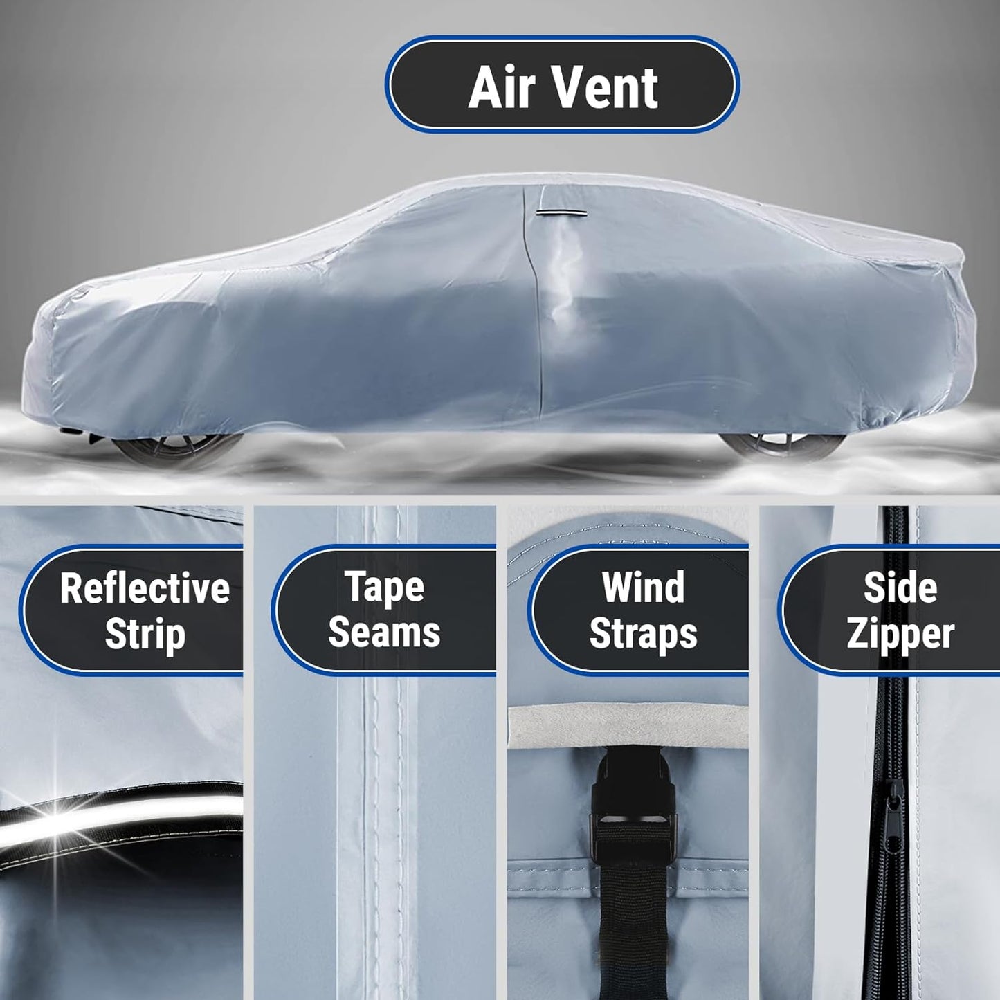 iCarCover Premium Car Cover for 1963-1965 Buick Riviera Heavy Duty Waterproof All-Weather Automobiles Custom Fit Indoor Outdoor UV Snow Protection Covers with Straps and Bag