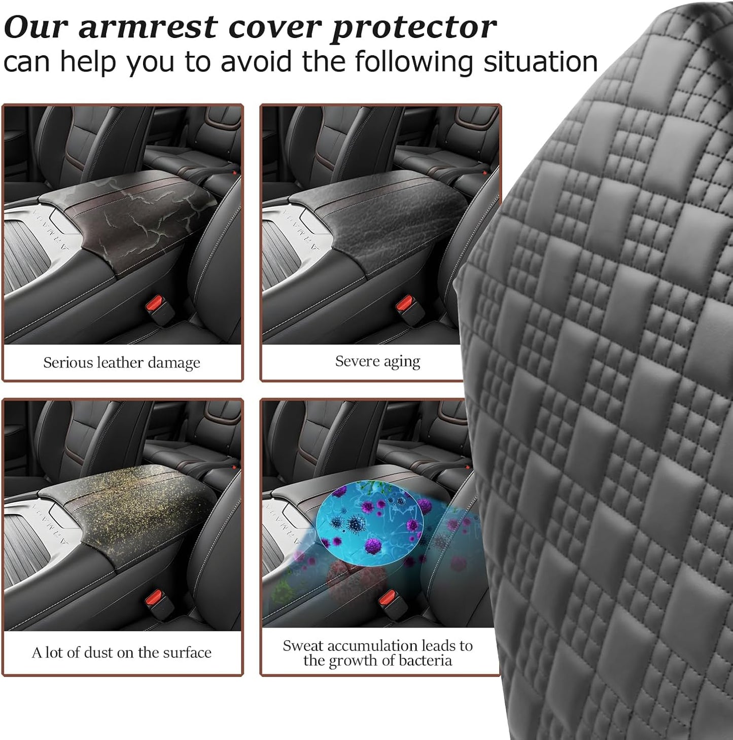 SKTU for 2025 Nissan Armada Armrest Cover for 2025+ Nissan Armada (SV/SL/Platinum/Pro-4X/Platinum Reserve) Center Console Cover Nissan Armada 2025 Accessories Center Console Cushion (Thicken)