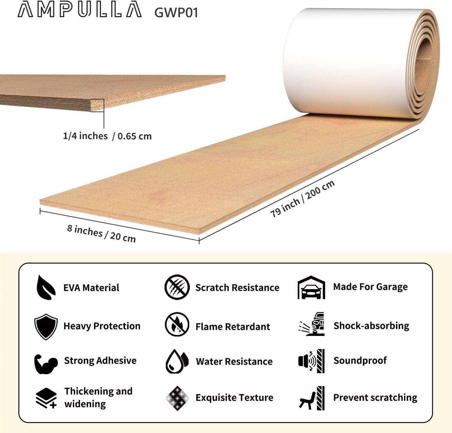 GWP01 Garage Wall Protector Car Door Protectors Bundle (Black & Marble Grain & Wood Grain 6-Pack)