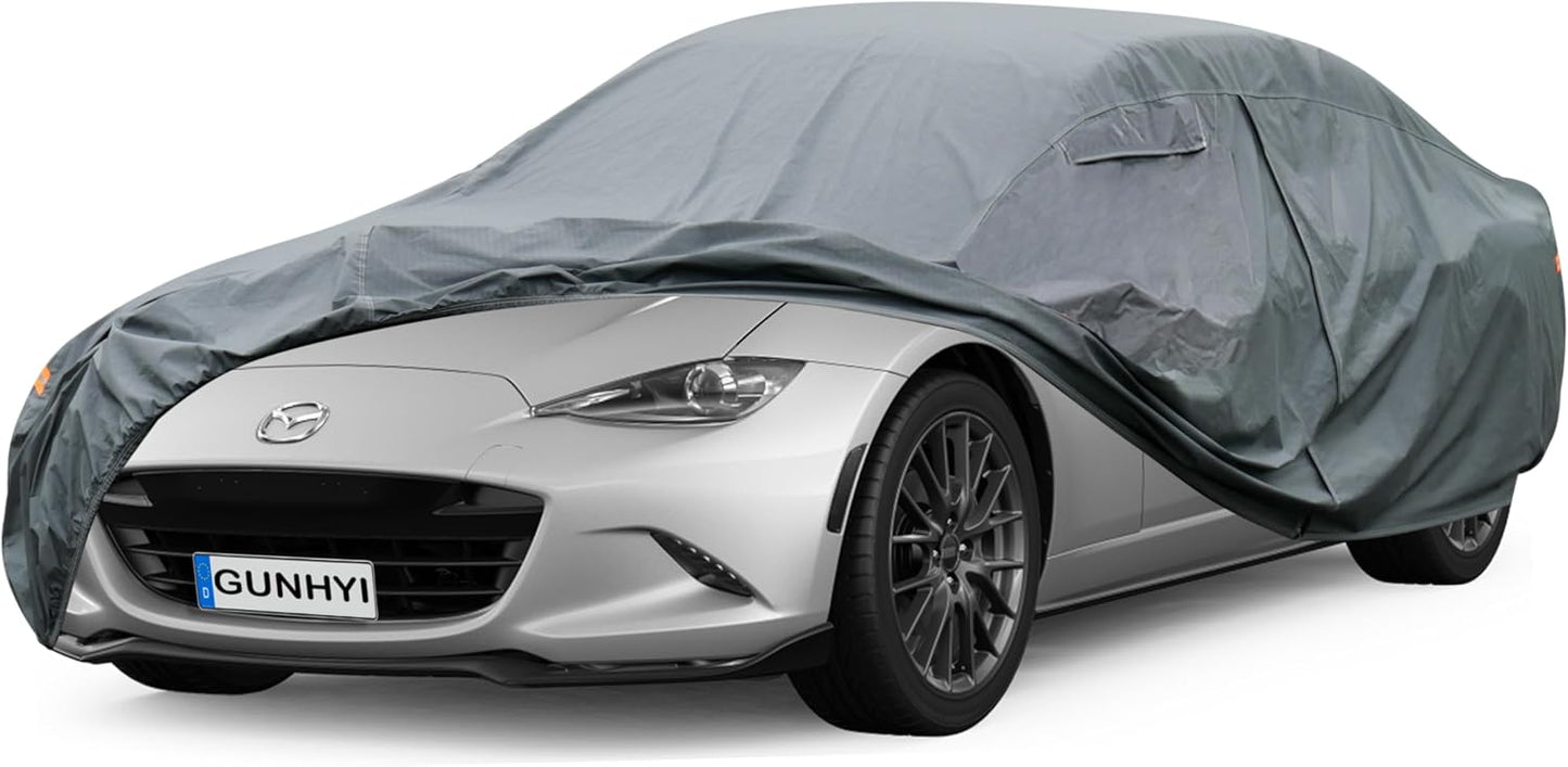 16 Layers Car Cover for Sports Coupe Small Car Waterproof All Weather, Universal Fit Mazda Miata/MX-5, BMW Z3, Honda S2000, Chrysler Crossfire, Saturn Sky, Pontiac Solstice etc.