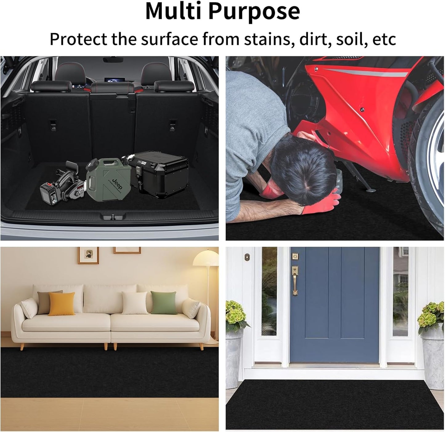 36 * 60IN Oil Spill Mat, Garage Floor Mat, Premium Absorbent Oil Pad, Waterproof, Protect Garage Surface from Spill & Stain, Reusable, Washable, Durable, Black