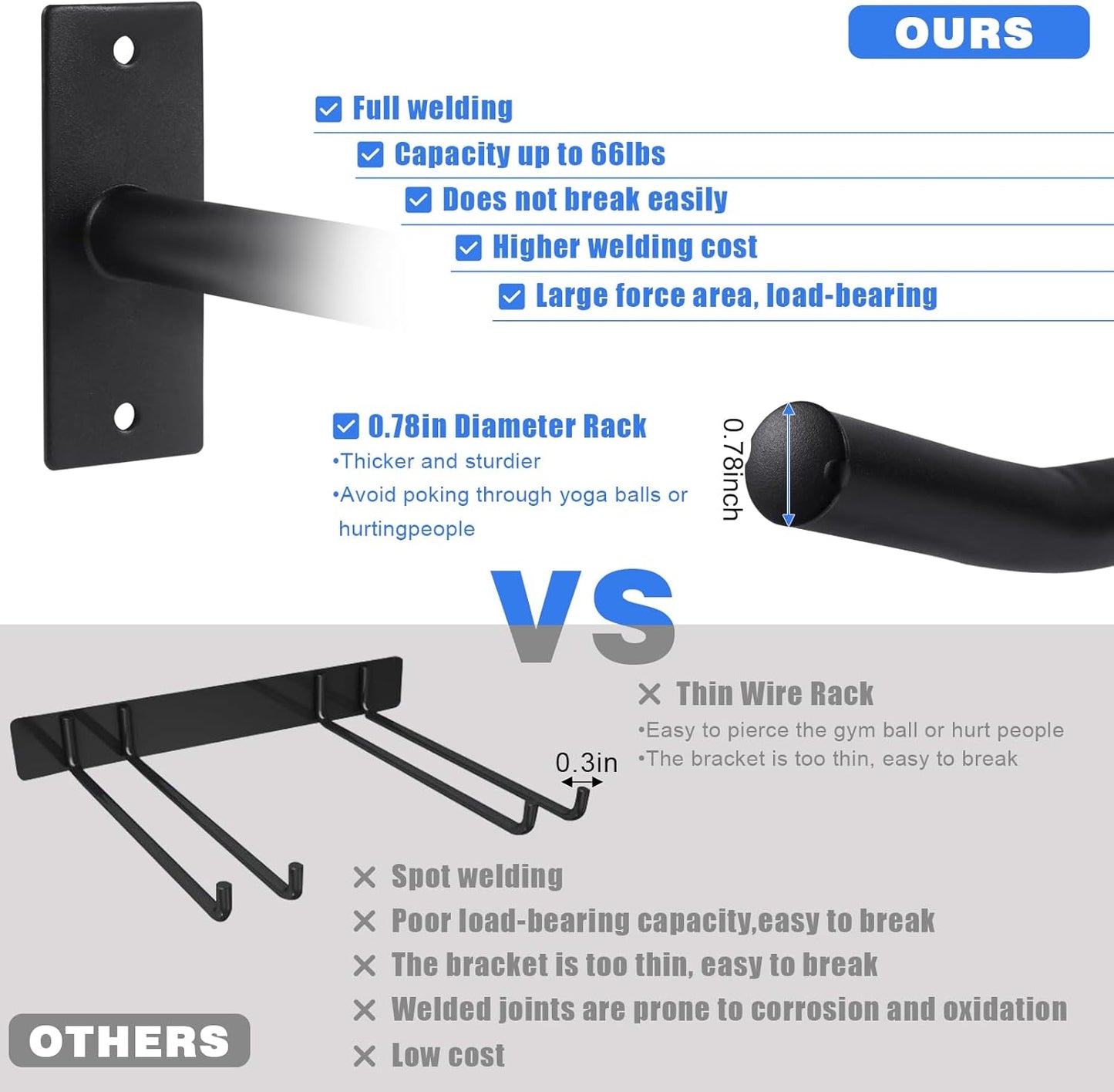 Garage Storage Mechanism Wall Mounted, Folding chair storage rack,Garden Tool Rack Manager Heavy-Duty Folding Chair, Suitablefor Car Tires, Ladders, Chairs, Strollers (Black (3-pack))