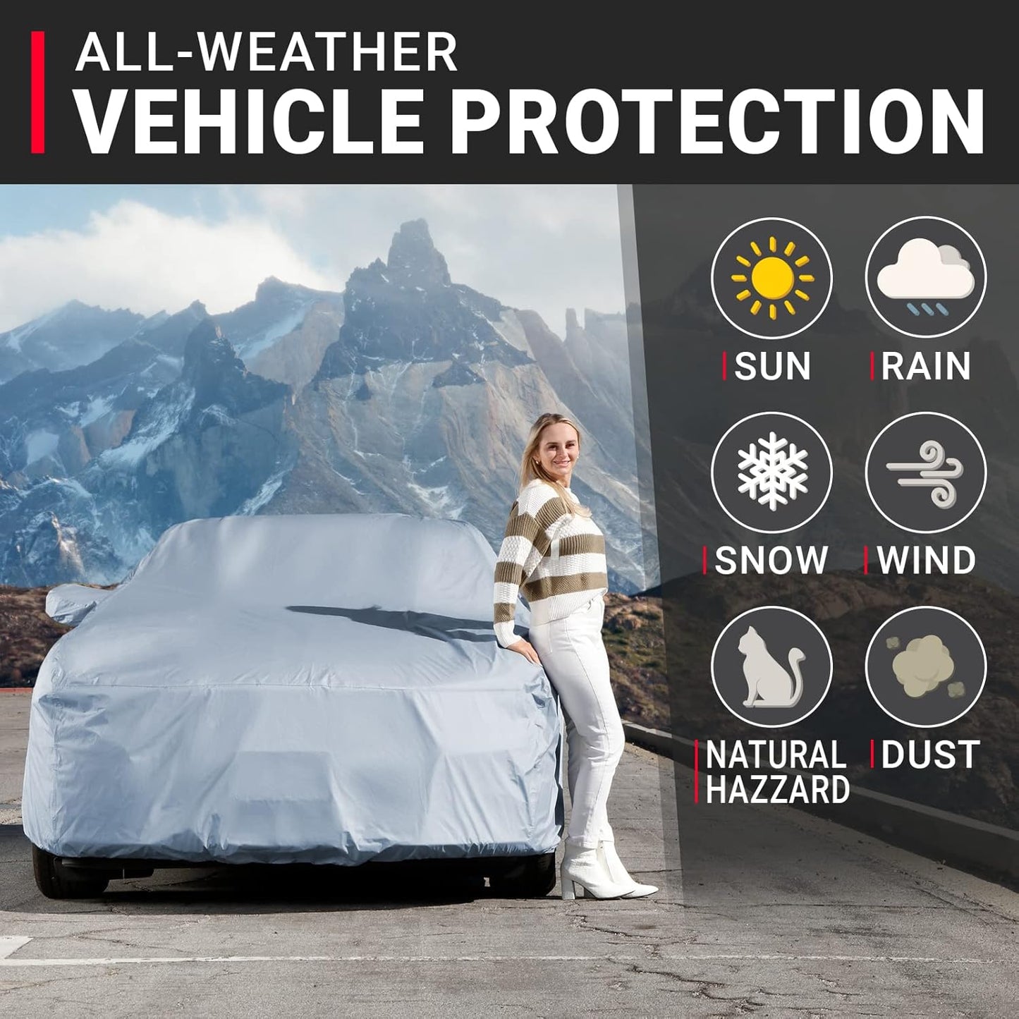 iCarCover Premium Car Cover for 1933-1942 Chevy Master Heavy Duty Waterproof All-Weather Automobiles Custom Fit Indoor Outdoor UV Snow Protection Covers with Straps and Bag