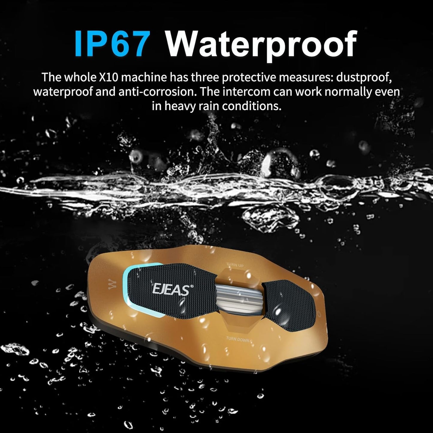 SolaMr X10 Motorcycle Helmet Bluetooth Headset Speakers Headphone, Ski Helmet Intercom Integrated Mesh Communication System Support 10 Riders with Bluetooth 5.1, Noise Cancellation, Yellow