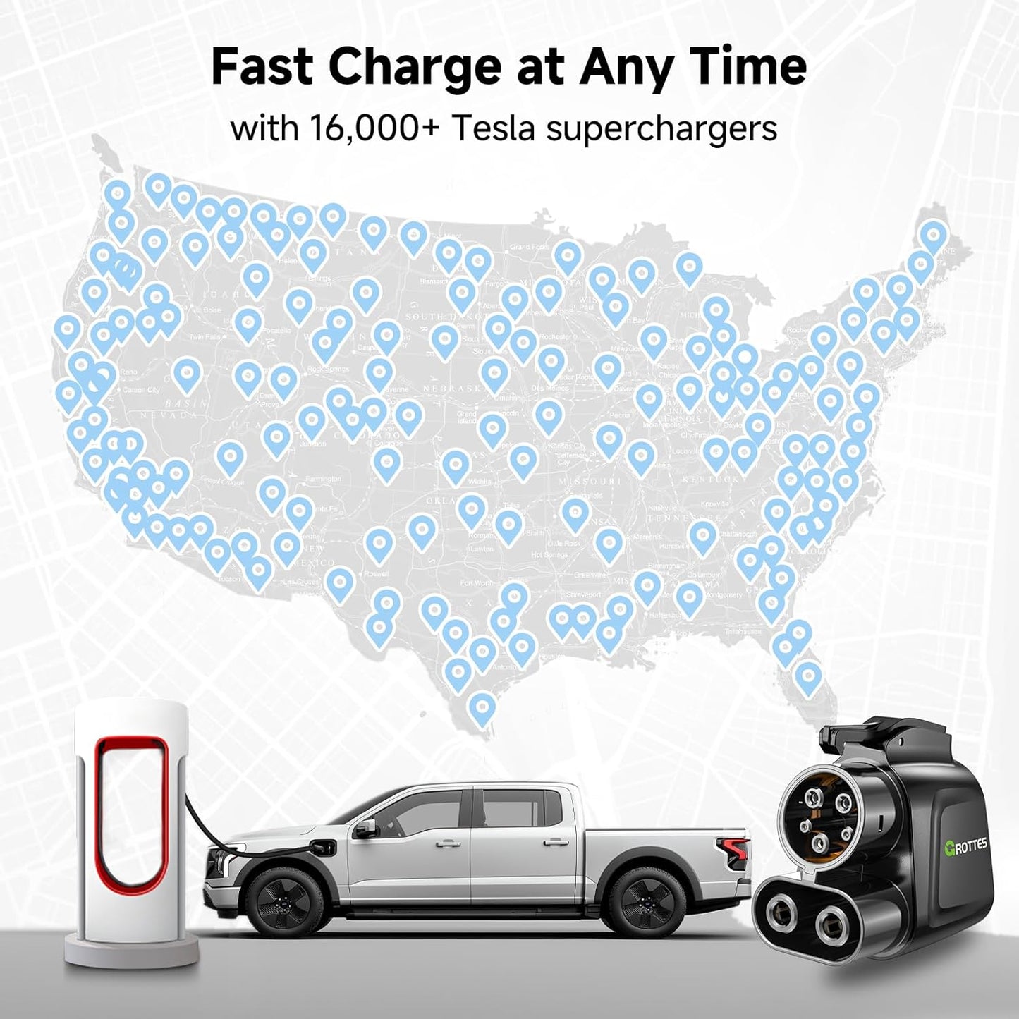 for Tesla Supercharger to CCS1 Adapter [Max 500A, 1000V] NACS to CCS Electric Vehicle Charging Adapter DC Fast Charging Fit for Rivian, Ford, GM, Volvo, Polestar EVs at Tesla Superchargers