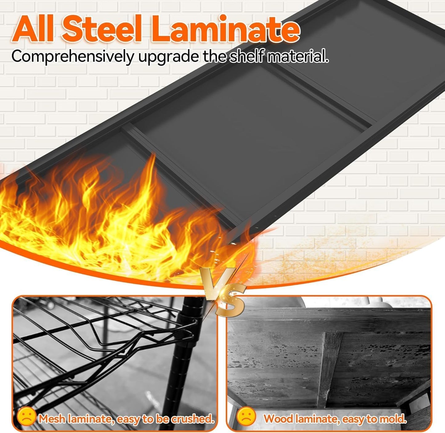 Metal Garage Shelving Unit, Heavy Duty 5-Tier Adjustable Storage Rack, Steel Shelving, 2000 lbs Capacity, Industrial Shelves for Heavy Tools and Equipment (5-Tier 72" H x36 W x 14" D)