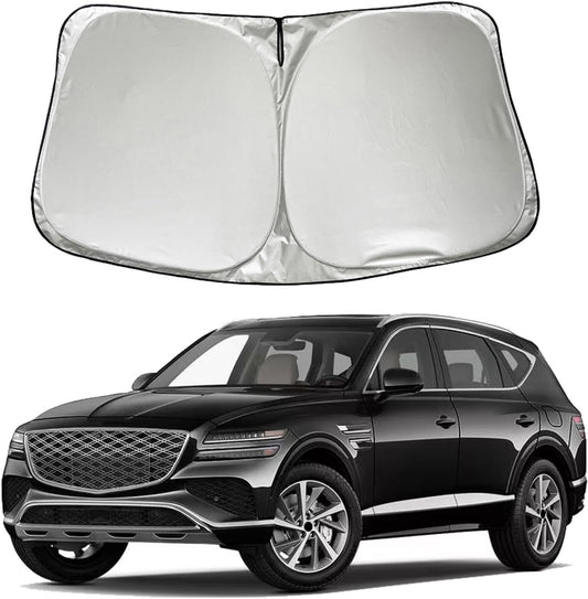 Car Windshield Sun Shade Sunshade Compatible with Genesis GV80 2025 2024-2021 Accessories, Foldable Car Front Window Sun Shield Visor