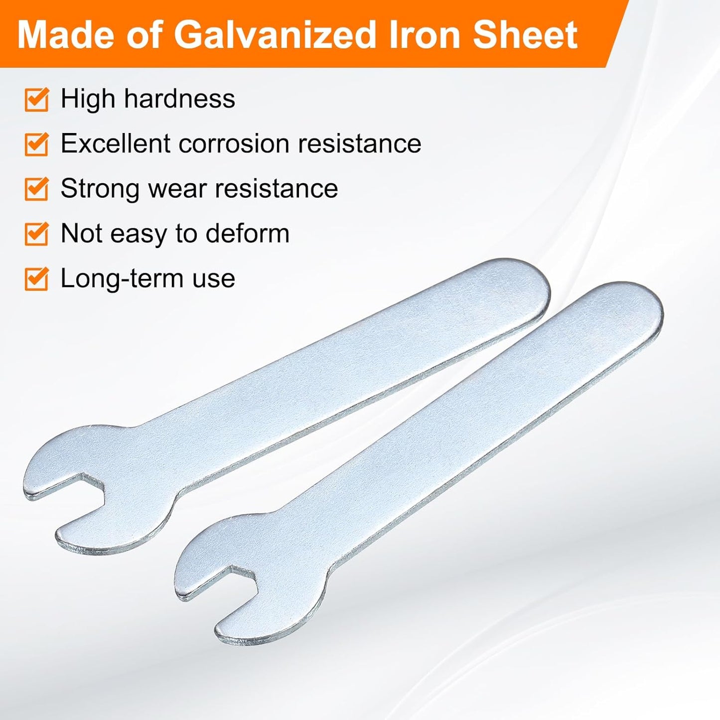 HARFINGTON 10pcs Small Wrench 5x66x1.5mm Metric U-Shaped Single Open Ended Spanner Super Thin Flat Head Galvanizing Wrench for Automotive Repair Furniture Assembly