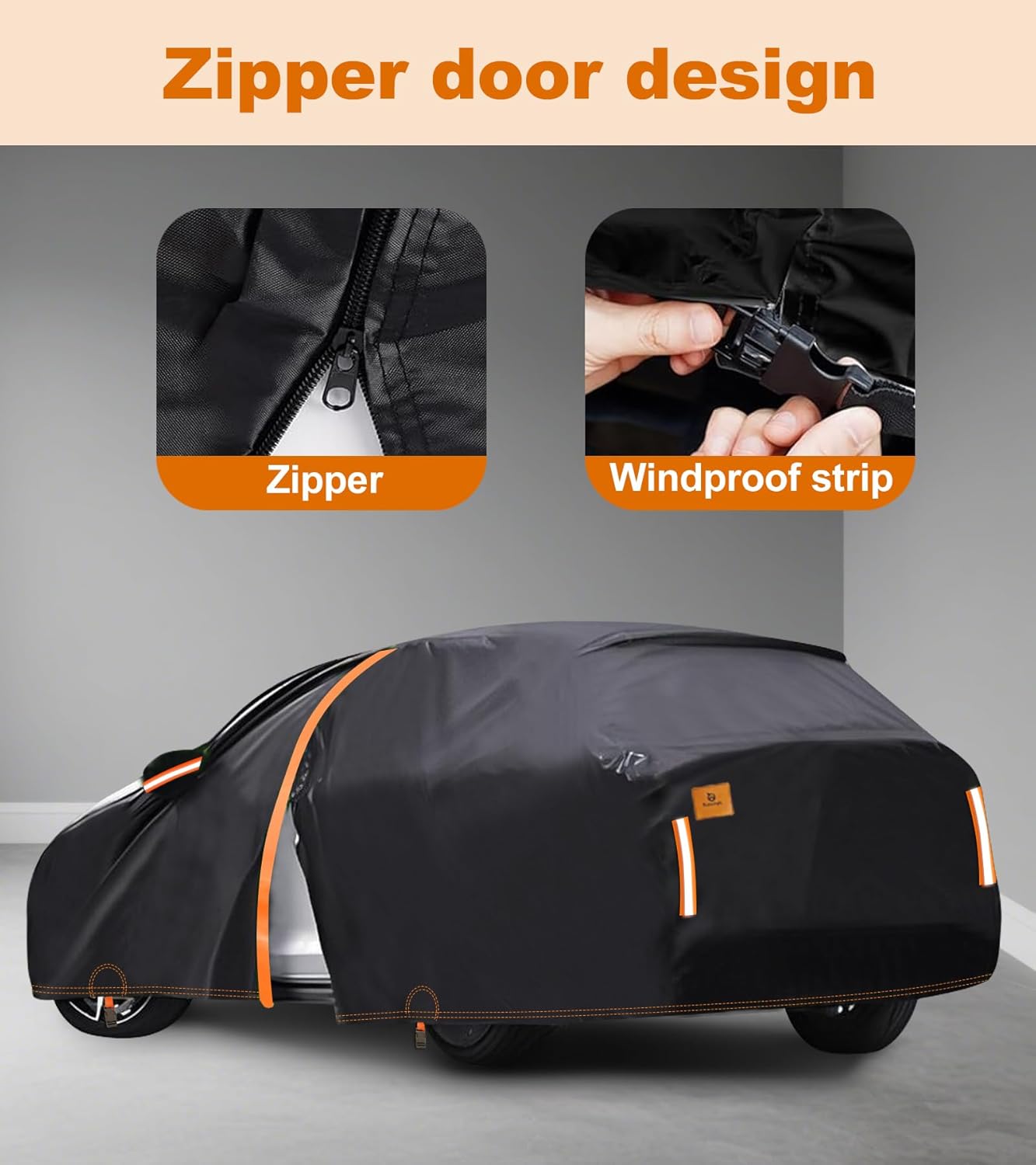Hatchback Car Cover Waterproof All Weather for Automobiles Compatible with Volkswagen, Ford, Renault Fit UV Protection Sun All Weather Outdoor Fit Compact Cars for Hatchback 163 ’’