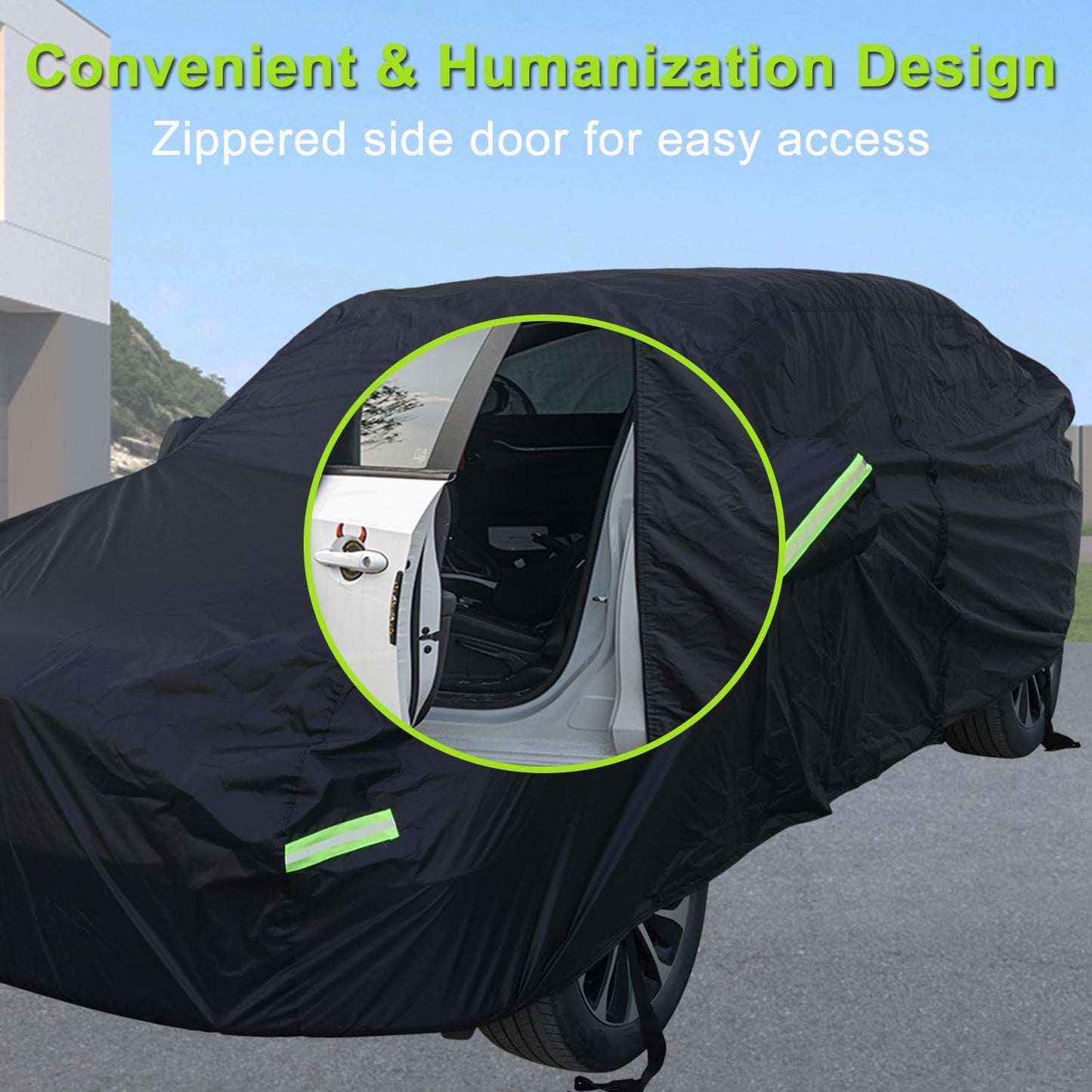 SUV Car Cover for Toyota RAV4, Custom Fit Waterproof All Weather Full Exterior Cover Rain Snow UV Protection Cover with Door Zipper