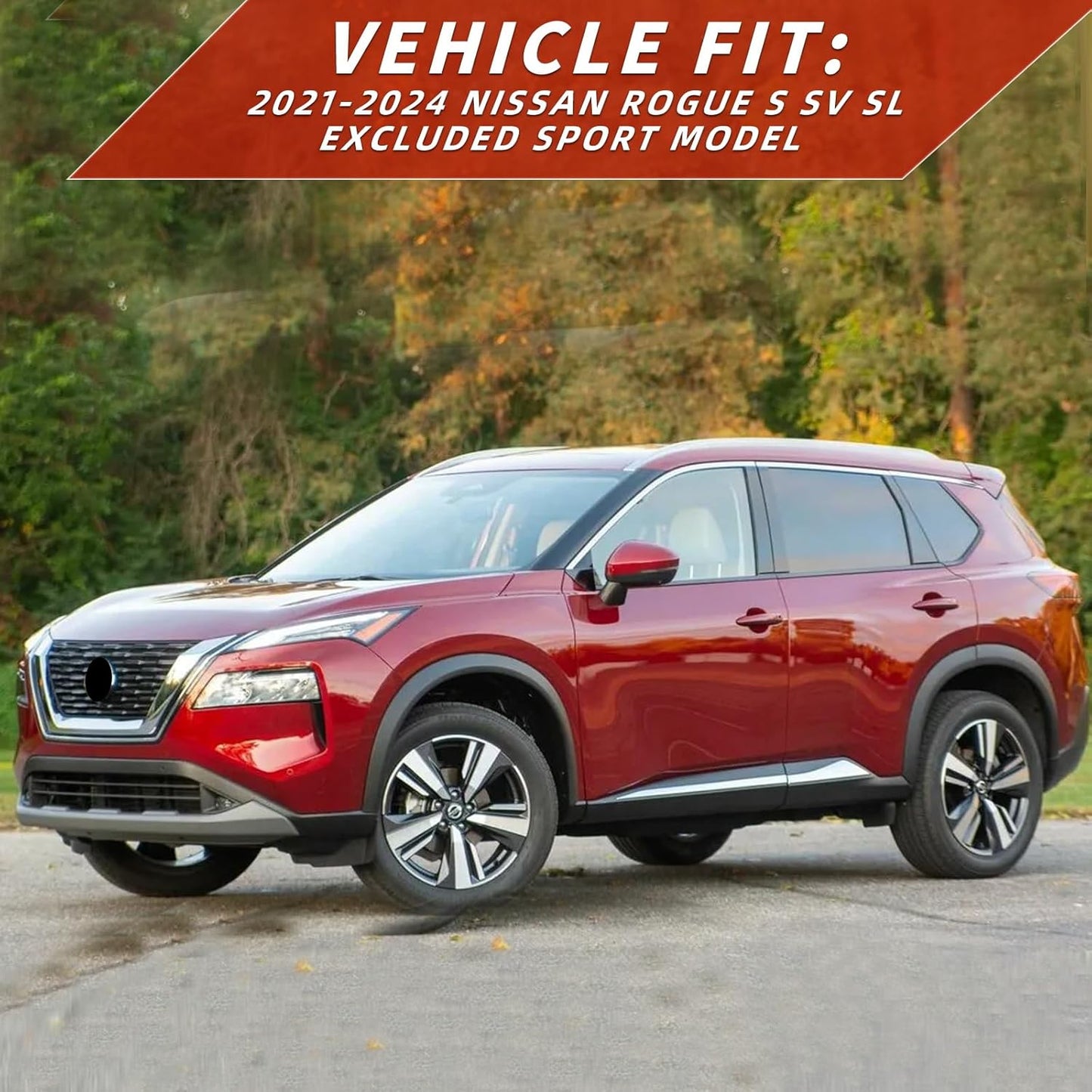 in Channel Rain Guards for 2021 2022 2023 2024 Nissan Rogue S, SV, SL, Platinum, Smoke Tinted Window Wind Deflectors, Vent Window Visors Shades Shield, 4PCS