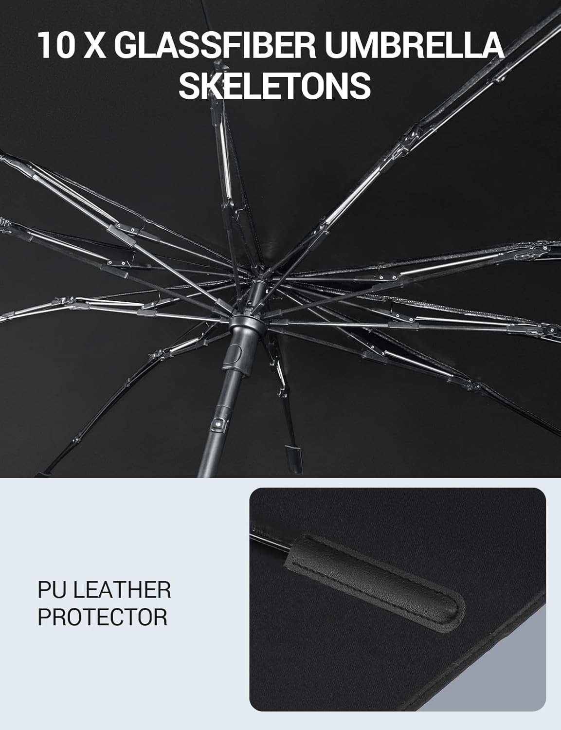 Proadsy Windshield Sun Shade Umbrella for Hyundai Kona 2018-2023 Foldable Car Umbrella Sunshade with Soft TPU Handle Spring Structure Crystal Cooling Material Protect Car from Rays & Heat