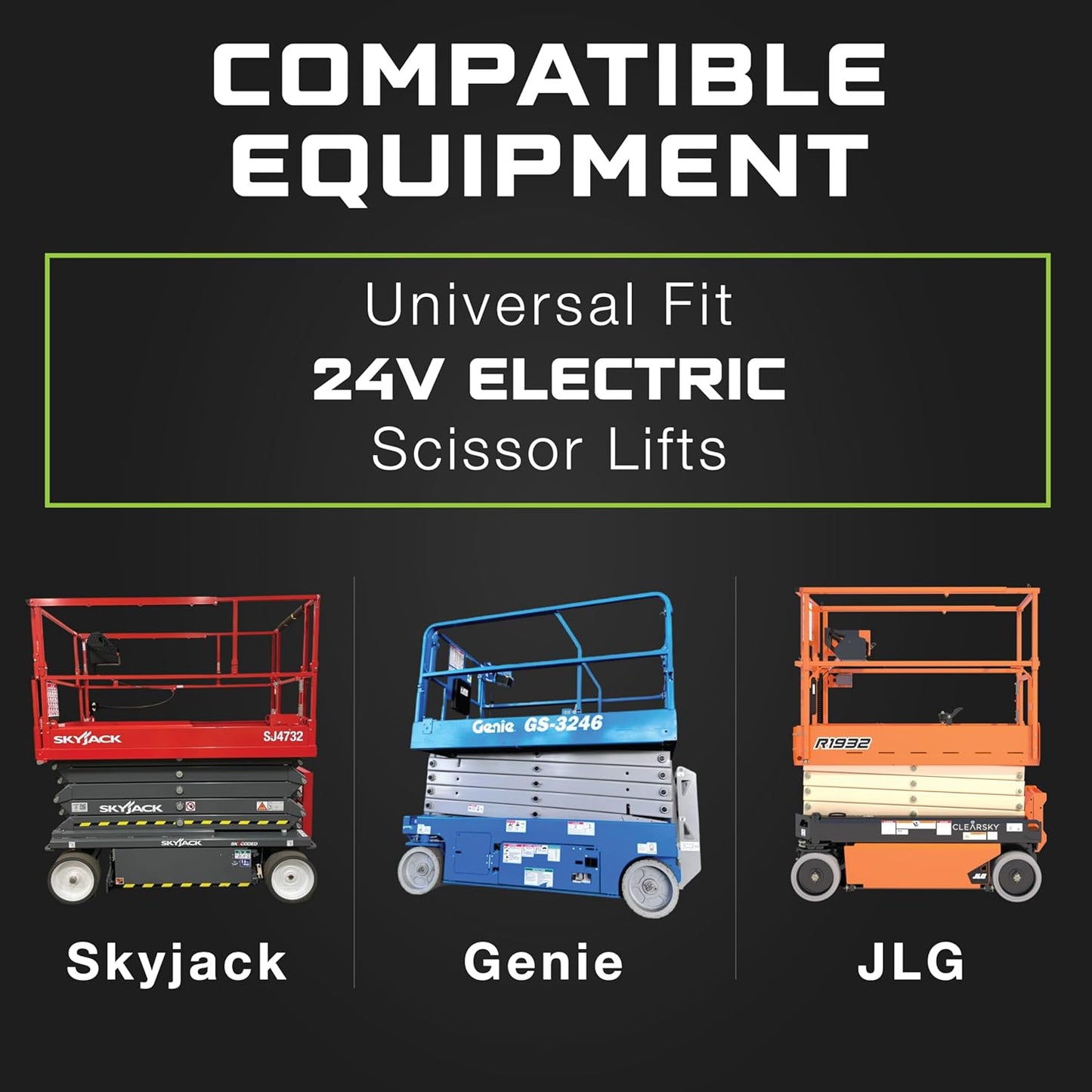 FORM 24 Volt Battery Charger for Genie Skyjack, JLG Scissor Lift, Forklift, Electric Pallet Jack, Floor Scrubber - 24V 25A