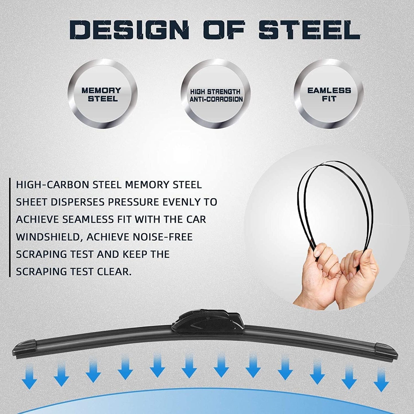 AUTOBOO 15"+15" Windshield Wipers with 13 Inch Rear Wiper Blade Replacement for Jeep wrangler JK 2008-2018,Jeep wrangler 2007-2017-Original Factory Quality (Pack of 3)