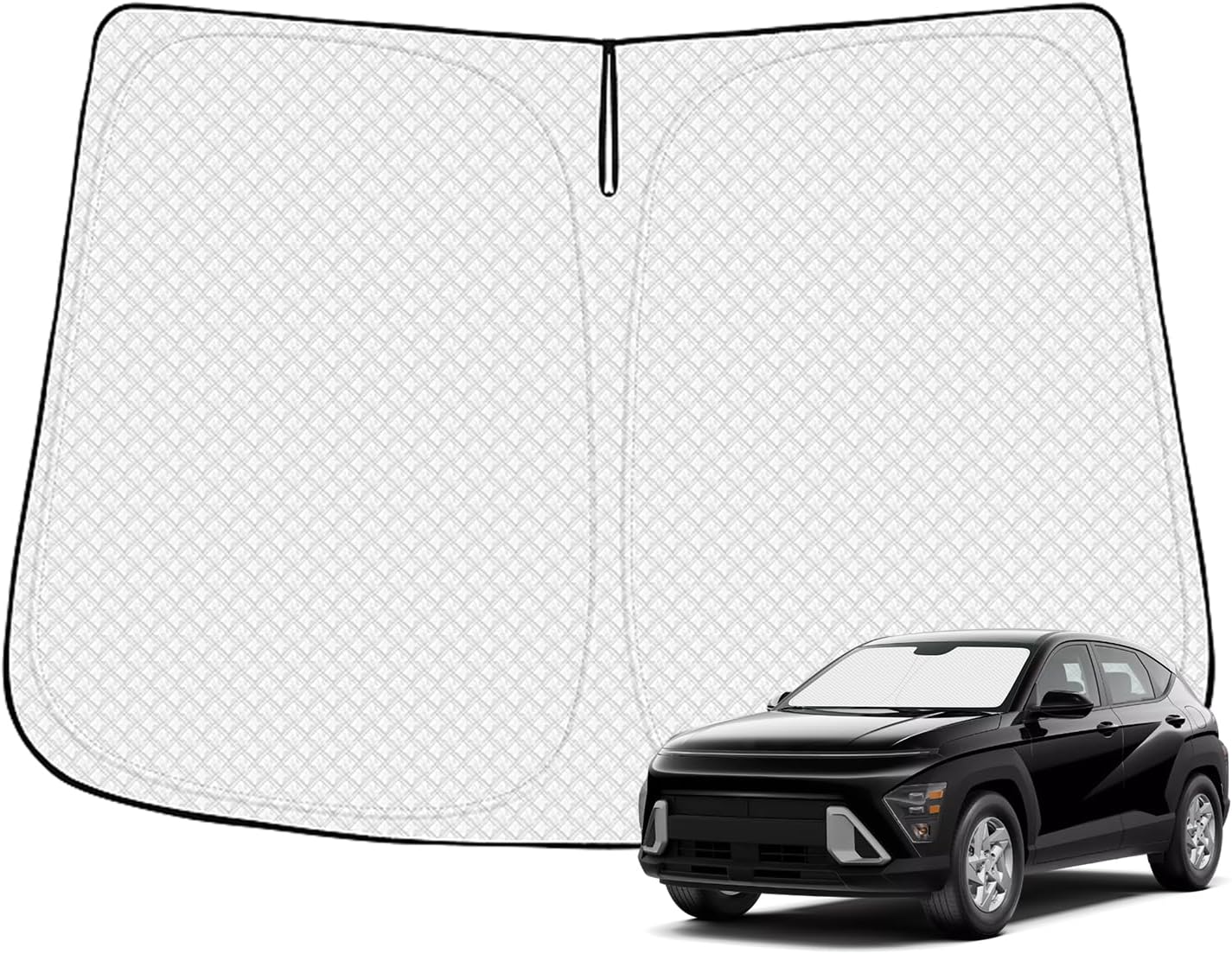Windshield Sun Shade for 2024-2025 2026 Hyundai Kona Accessories Thicken 6-Layer Front Window Sunshade Cover Sun Visor Protector Foldable Block UV Rays Keep Vehicle Cool