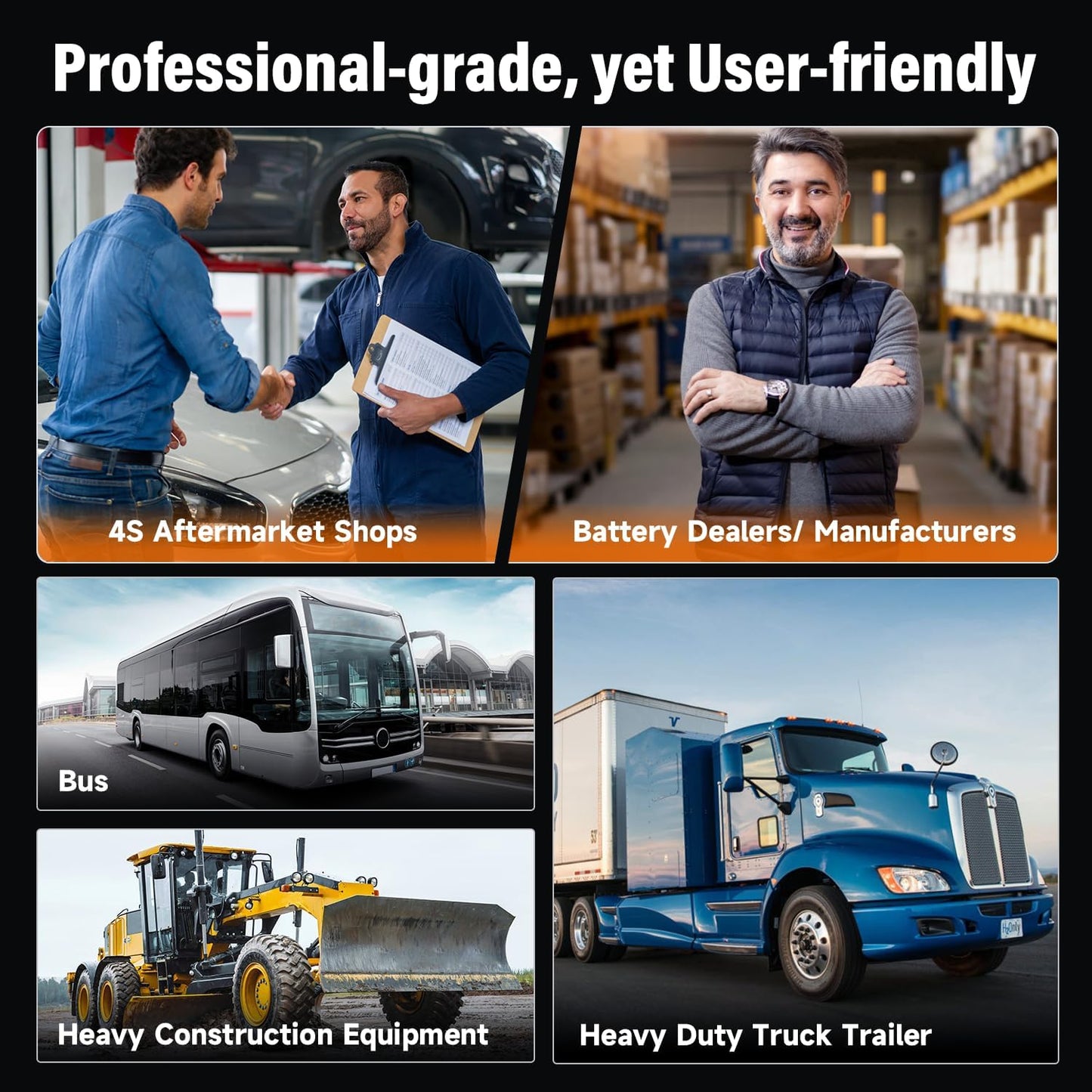 FOXWELL BT705 Car Battery Tester 12V 24V, Automotive 100-2000CCA Battery Load Tester Analyzer, Digital Cold Cranking Charging System Alternator Tester for Heavy Duty Truck Boat Marine SUV ATV