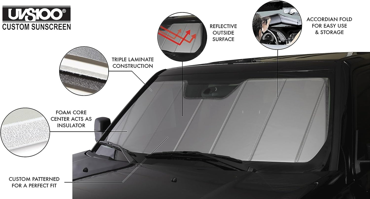 Covercraft UVS100 Custom Sunscreen | Fits 2009-2016 Audi A4/S4, 2009-2016 A4 Quattro, 2013-2016 Allroad | Silver