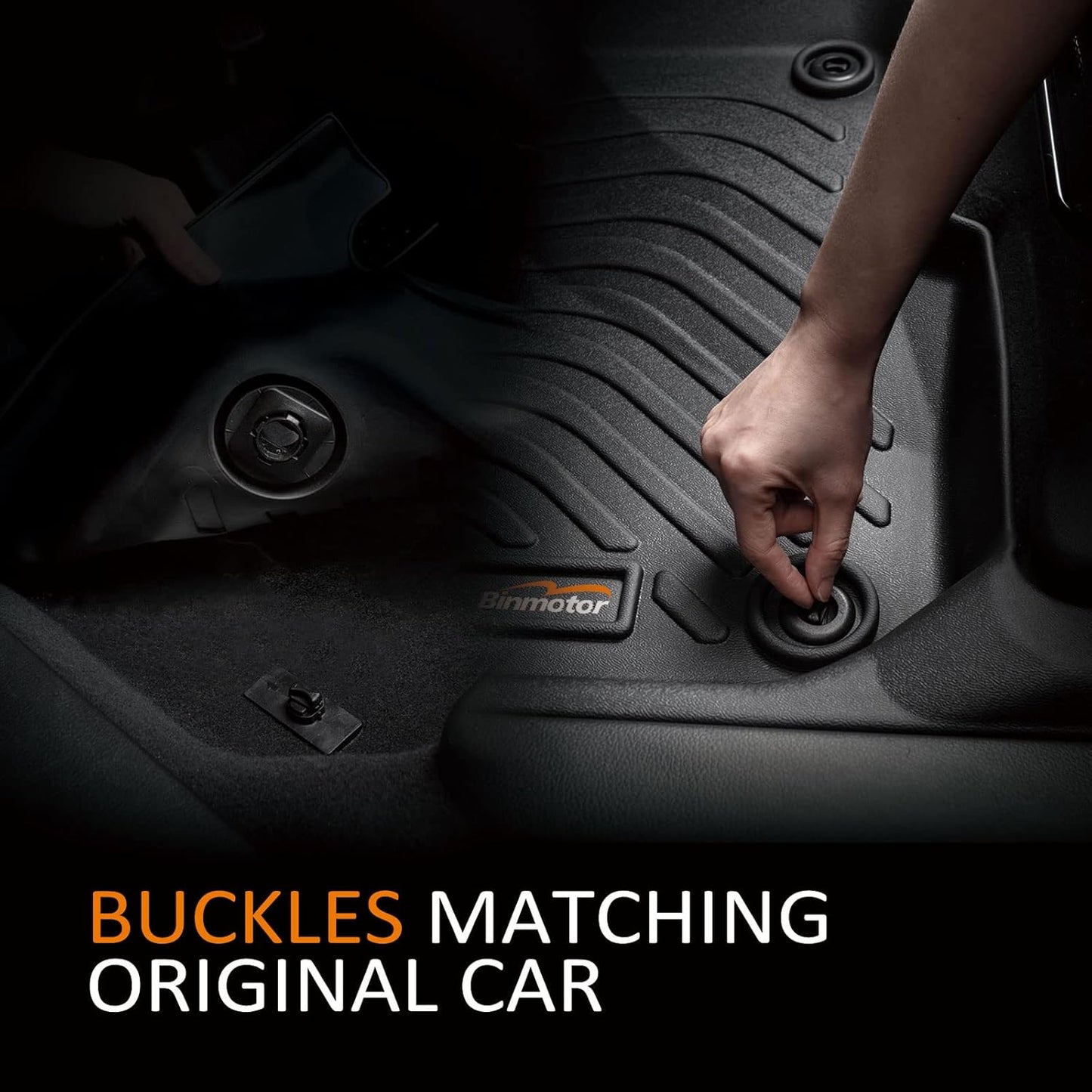 Binmotor-All Weather Car Floor Mats and Cargo Liner Set for Lexus ES（ 2019-2024 ES350 & 2019-2025 ES300h ）,TPE Rubber Liners for Lexus ES Accessories Car Mats Trunk Mat-Black