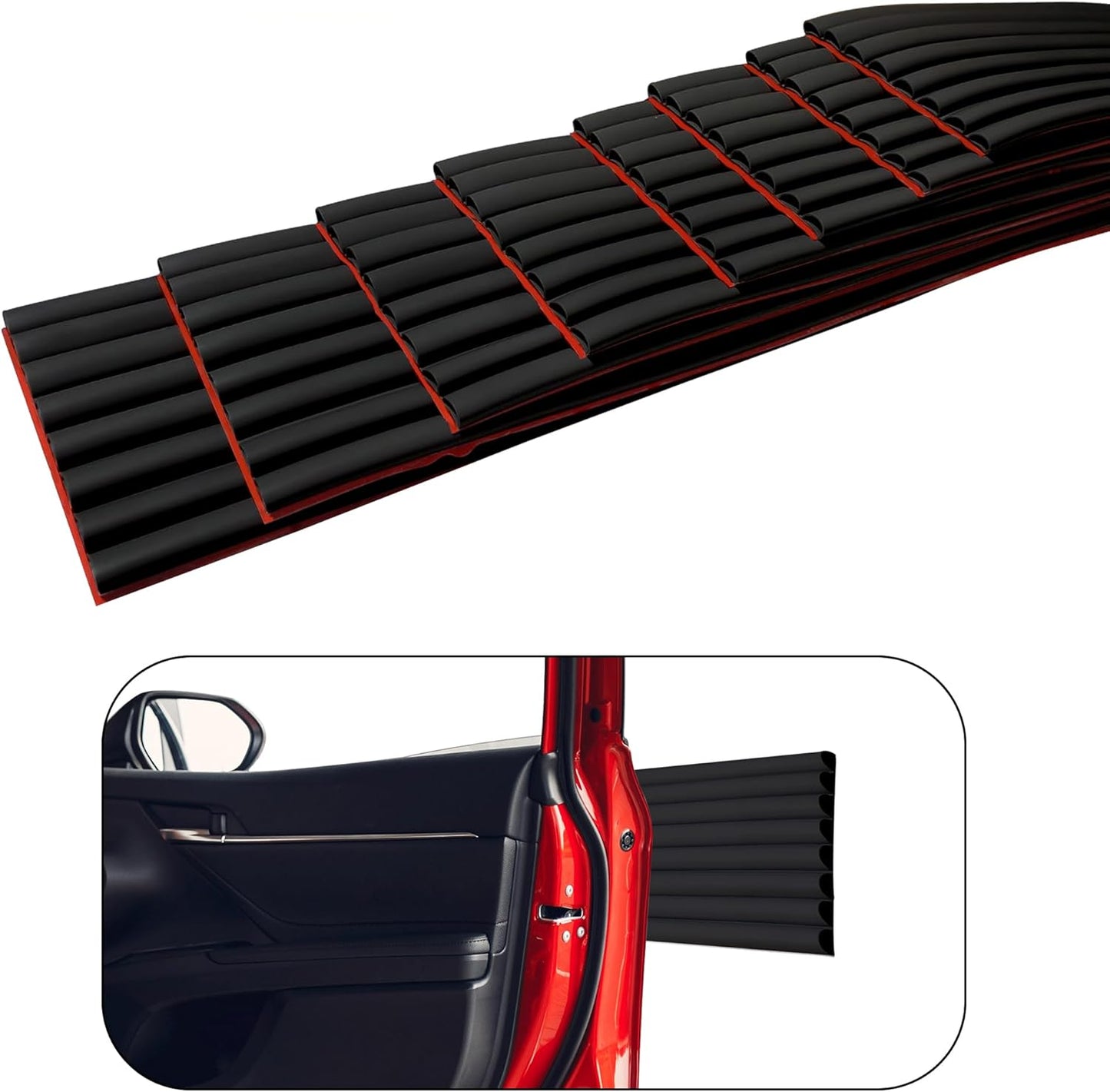 RUBBER BOND Garage Wall Protectors 8 Pack - 4x15 Inches Strong Self-Adhesive Rubber Bumper Protectors for Garage Walls - Anti-Scratch and Waterproof (Black)