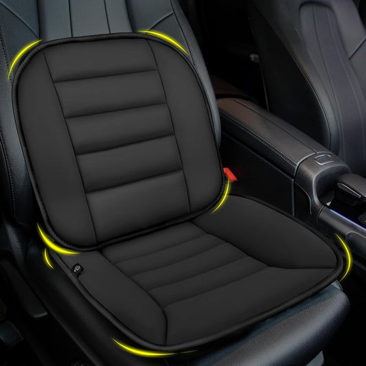 kingphenix Car Seat Cushion with Lumbar Support Pillow: Enhanced Comfort Memory Foam Design for Pain Relief, Ideal for Drivers and Office Use - Ergonomic Lumbar Comfort for Long Sitting - Black