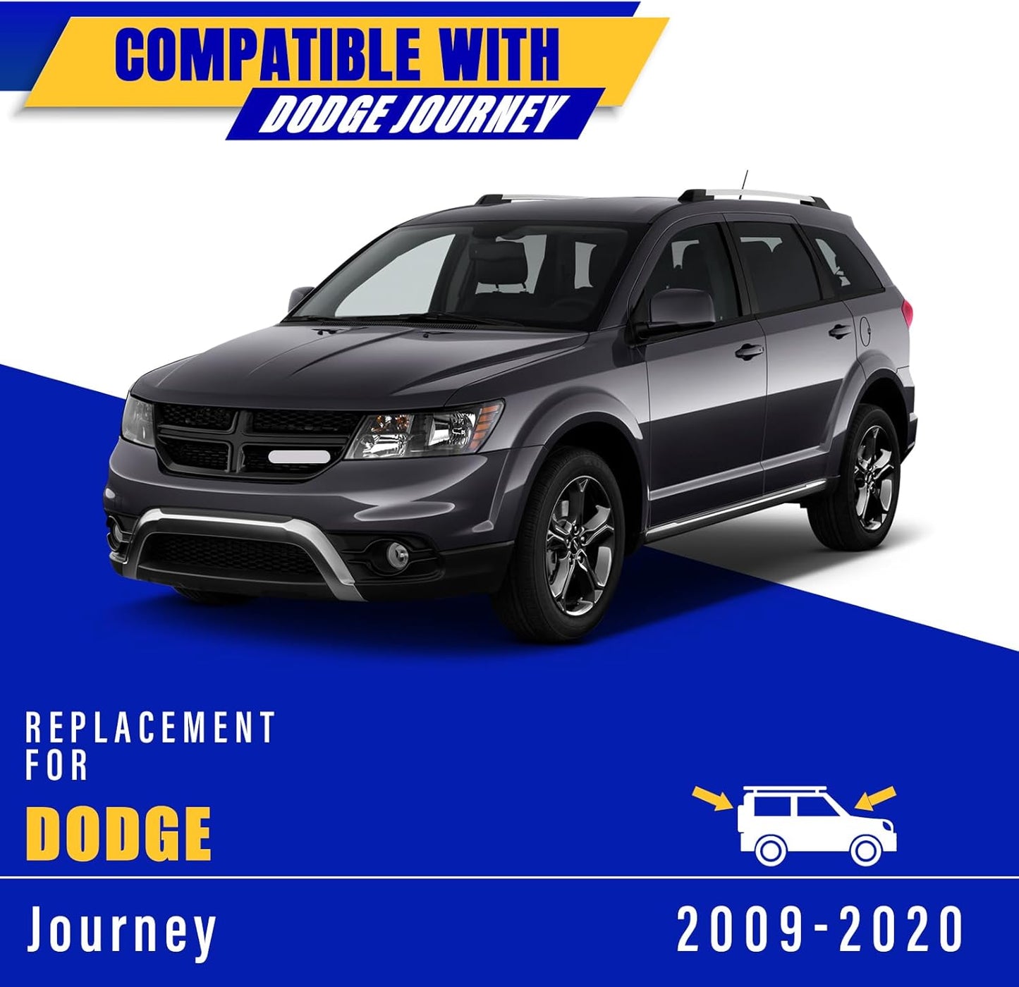 3 wipers Replacement for 2009-2018 2019 2020 Dodge Journey, Windshield Wiper Blades Original Equipment Replacement - 24"/19"/12" (Set of 3) U/J HOOK