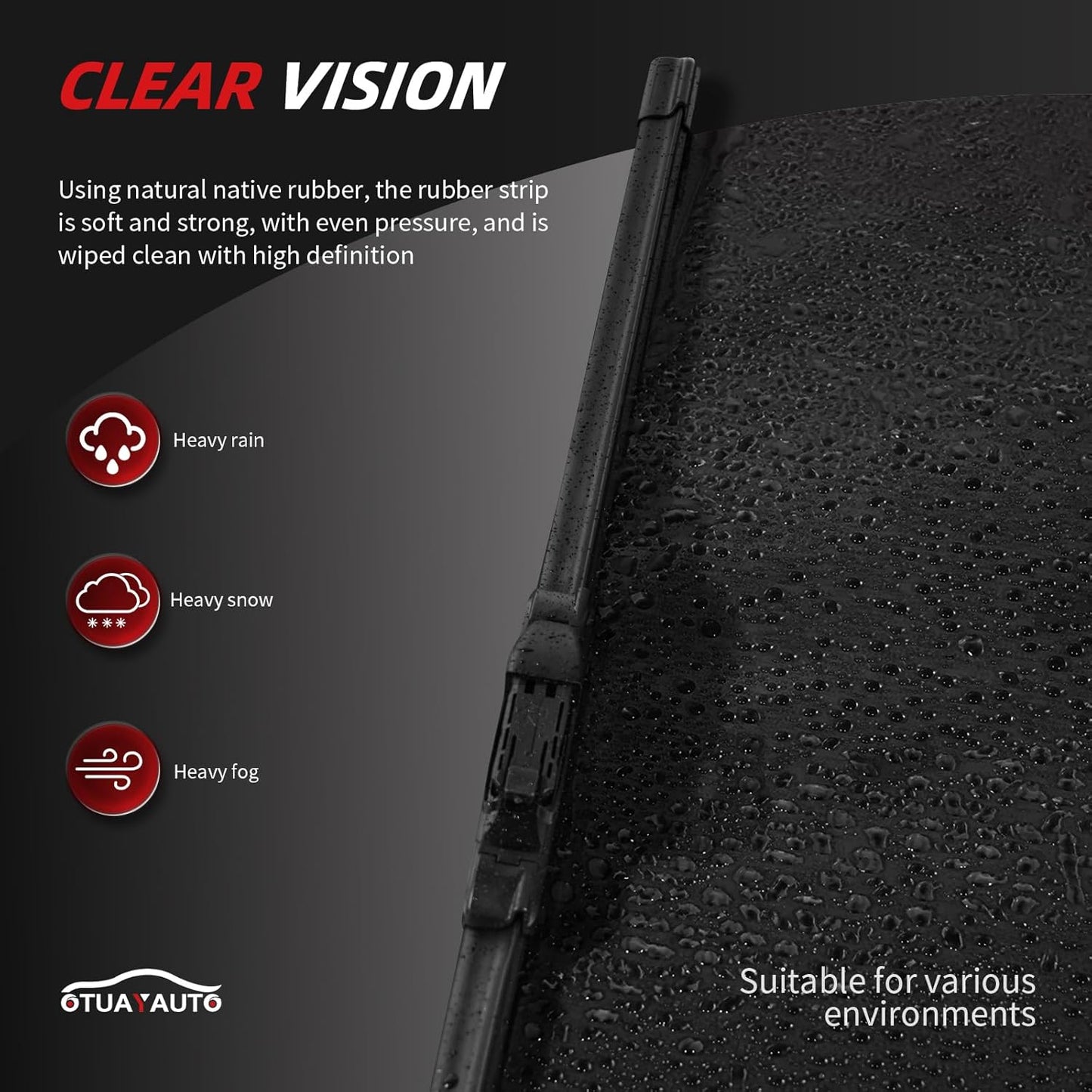 OTUAYAUTO Premium Windshield Wiper Blades - Replacement for Chevy Equinox 10-17, GMC Terrain 10-17, All-Weather Performance, Front and Rear Wiper Blades, Top Lock - 24"+17"+13" (Pack of 3)