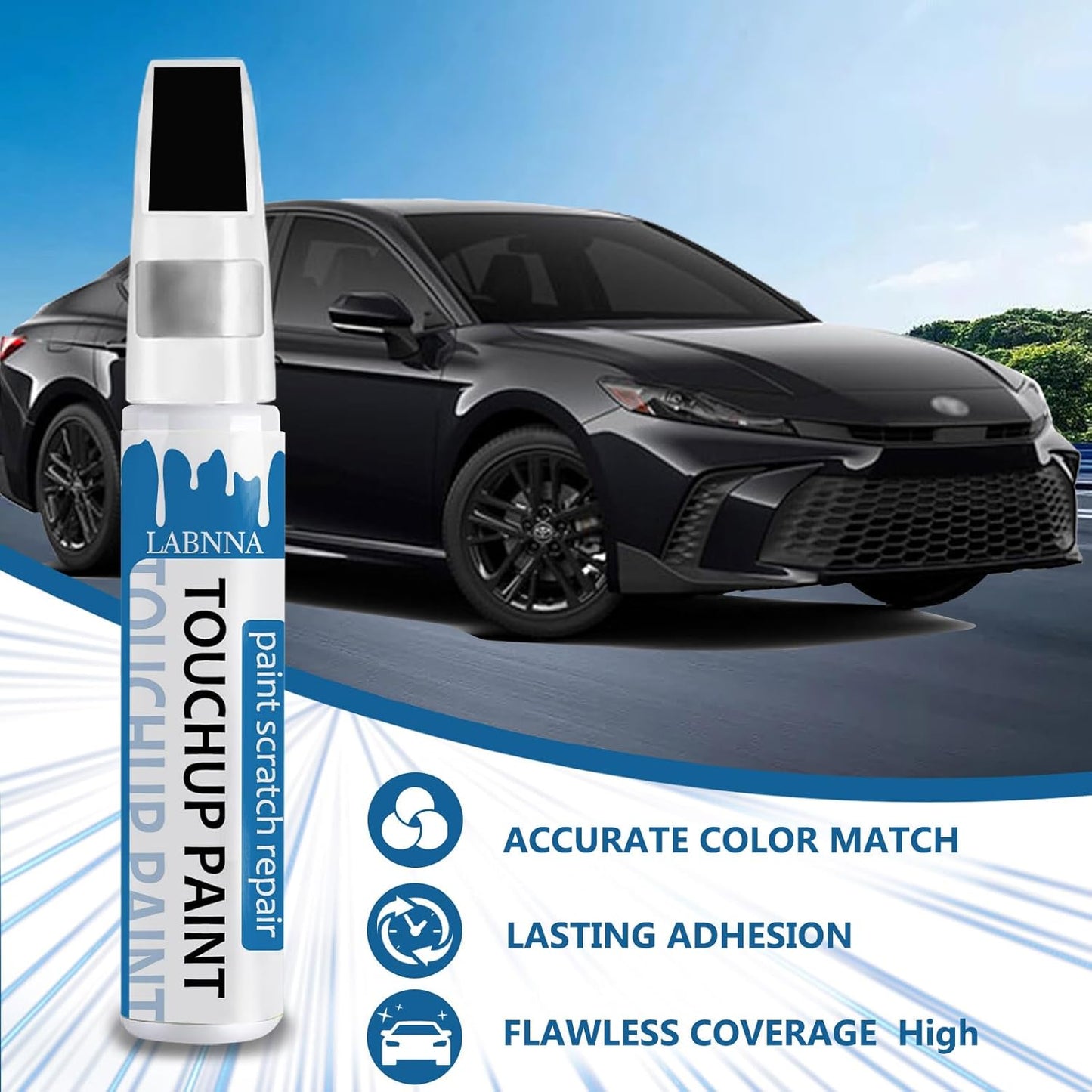 Supersonic Red (3U5) Touch Up Paint for Toyota-Exact Match 2 in 1 touchup Paint Pen for Chips and Nicks Repair Car Paint Scratch Repair Kit