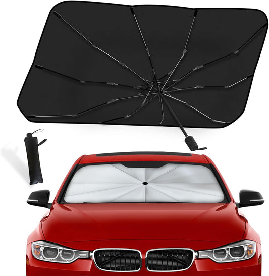 EcoNour Car Umbrella Windshield Sun Shade | Foldable UV Blocker Sun Shade | Polarized Car Sun Visor for SUV, Sedan, Truck | Umbrella Sun Shade Cover for Front Baby Window Shades