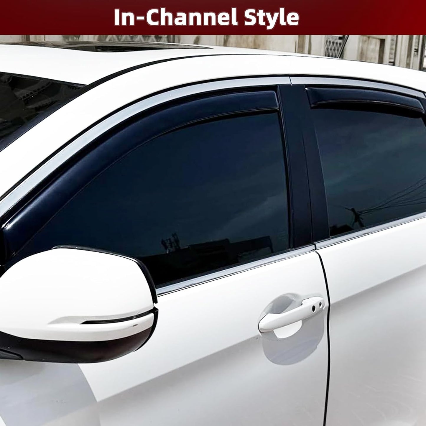 in Channel Window Visors Rain Guards Fit for 2012 2013 2014 2015 2016 Honda CRV, Durable Vent Wind Deflectors Shades Shield for 12 13 14 15 16 CR-V SUV