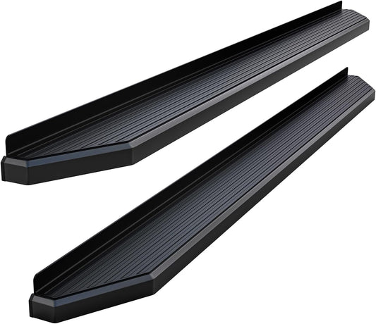 APS 6-inch (Black Stainless Steel Flat Style) Running Boards Nerf Bars Side Steps Compatible with Ram 1500 2009-2018 Crew Cab & Ram 2500 3500 2010-2024