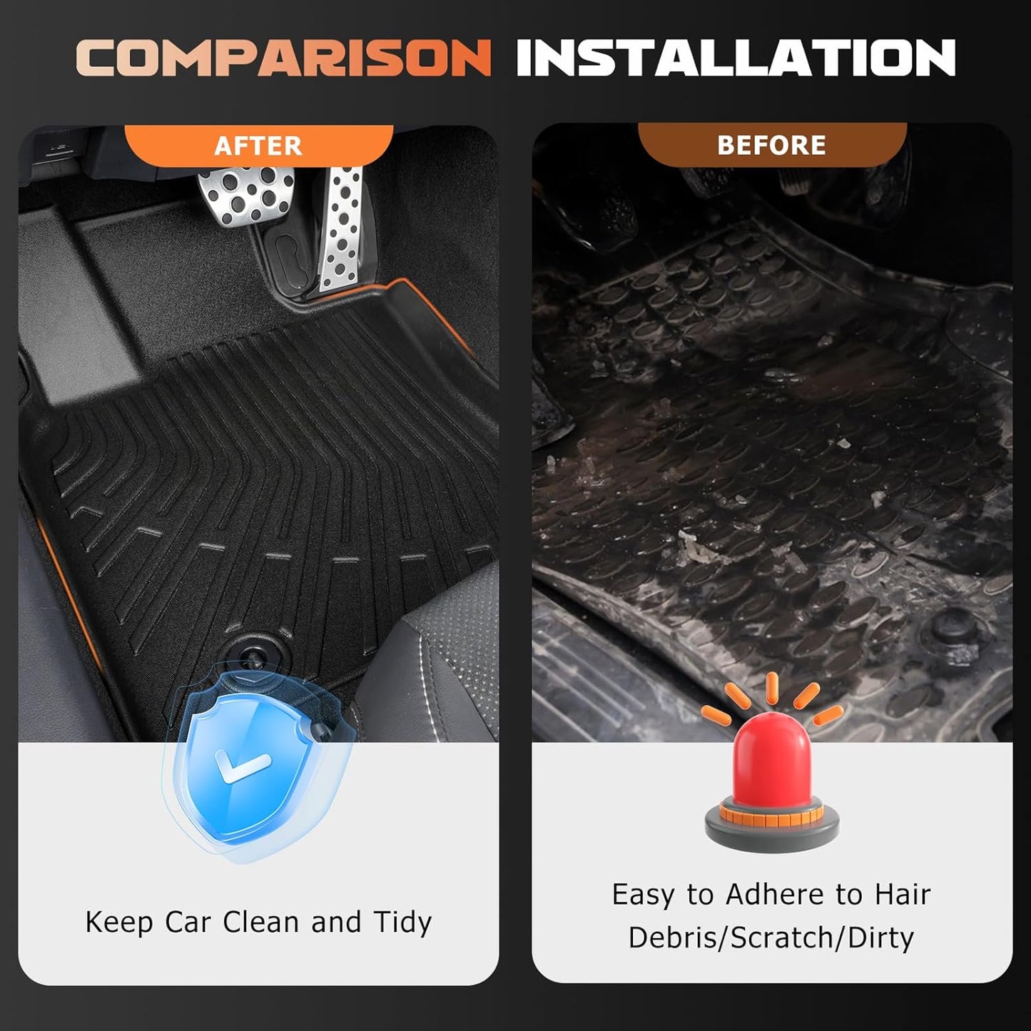 Floor Mats & Cargo Liner Set Fit for Chevy Blazer 2019-2024 2025 All Weather Protection TPE Anti-Slip Odorless Automotive Full Set Custom Chevrolet Blazer Car Mats Accessories