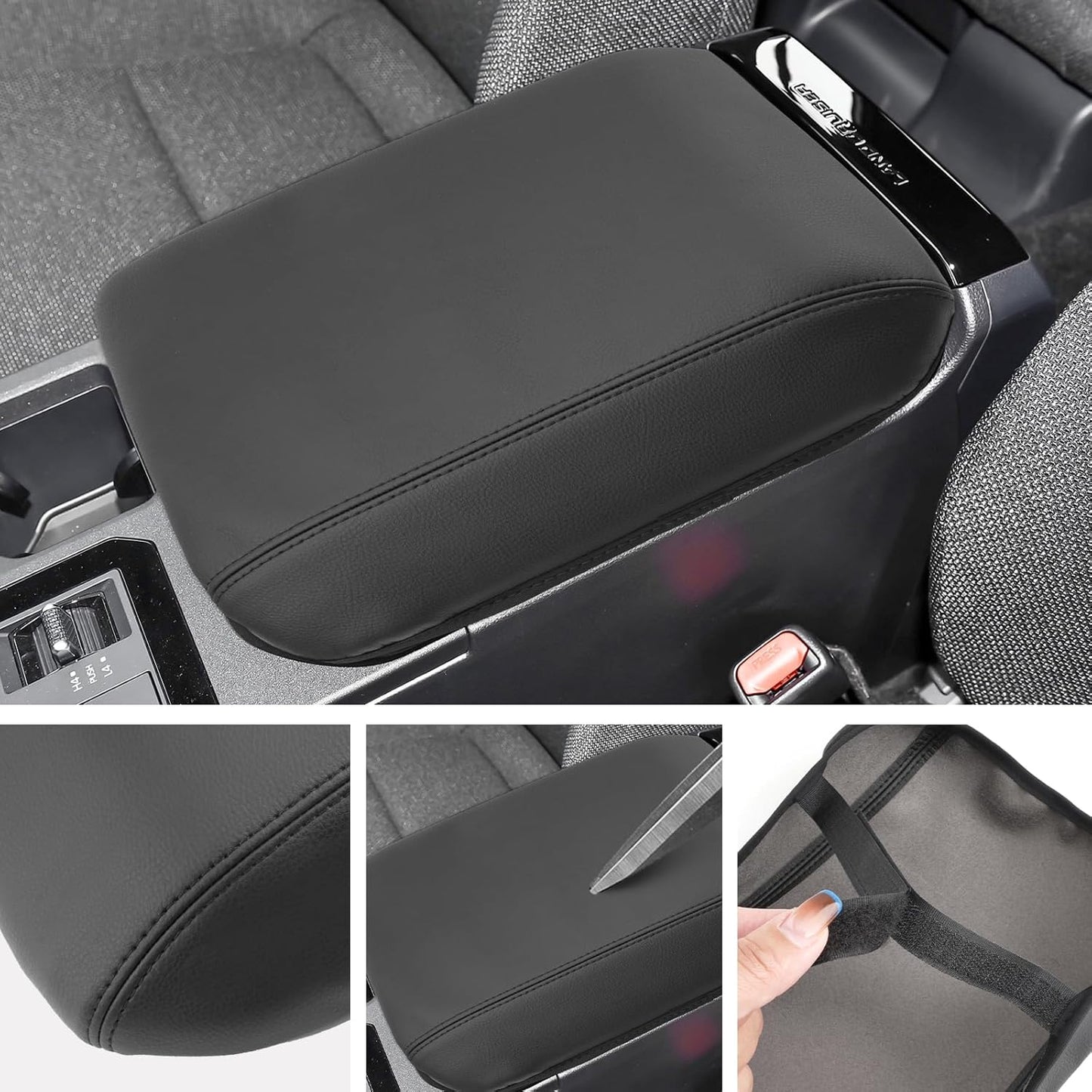 SXCY for 2024 2025 Land Cruiser Armrest Cover for Toyota Land Cruiser 2025 Center Console Cover 2024 2025 Land Cruiser Center Console Cover for 2025 Land Cruiser (Black Line (Thin))