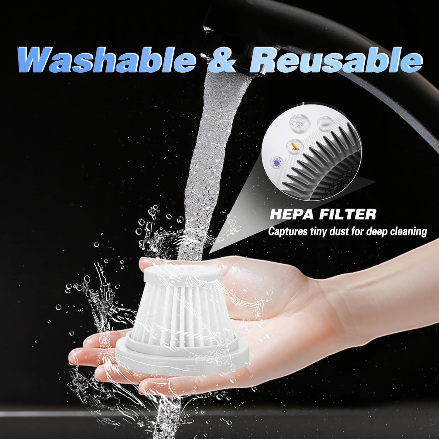 Car Vacuum Cleaner,16000PA High Power Mini Vacuum Cleaner, 7-in-1 Rechargeable Handheld Vacuum, Portable Cordless Compressed Air Duster & Air Blower for Cars, Home, Office, Pet