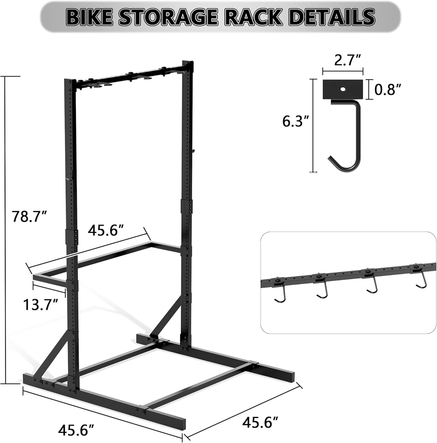 Freestanding Bike Rack for Garage Stroage, 300 Lbs 5 Bikes Storage Rack Steel Vertical Bicycle Rack W/Hooks & Helmet Hooks, Floor Stand Bike Racks for Home and Garage Organizer (4-Bike Rack)